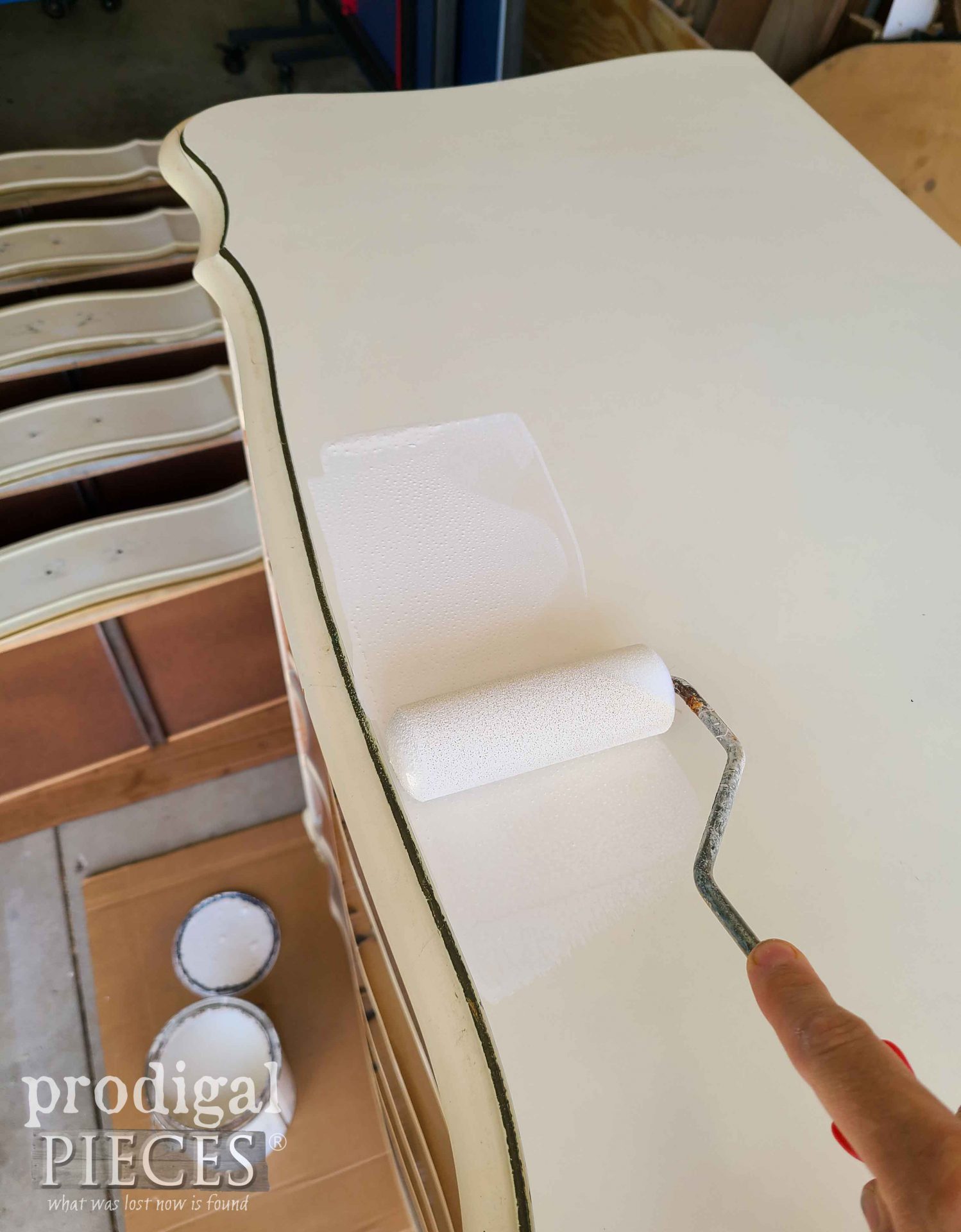 Applying Zinsser Primer to Updated French Provincial Chest of Drawers | prodigalpieces.com #prodigalpieces
