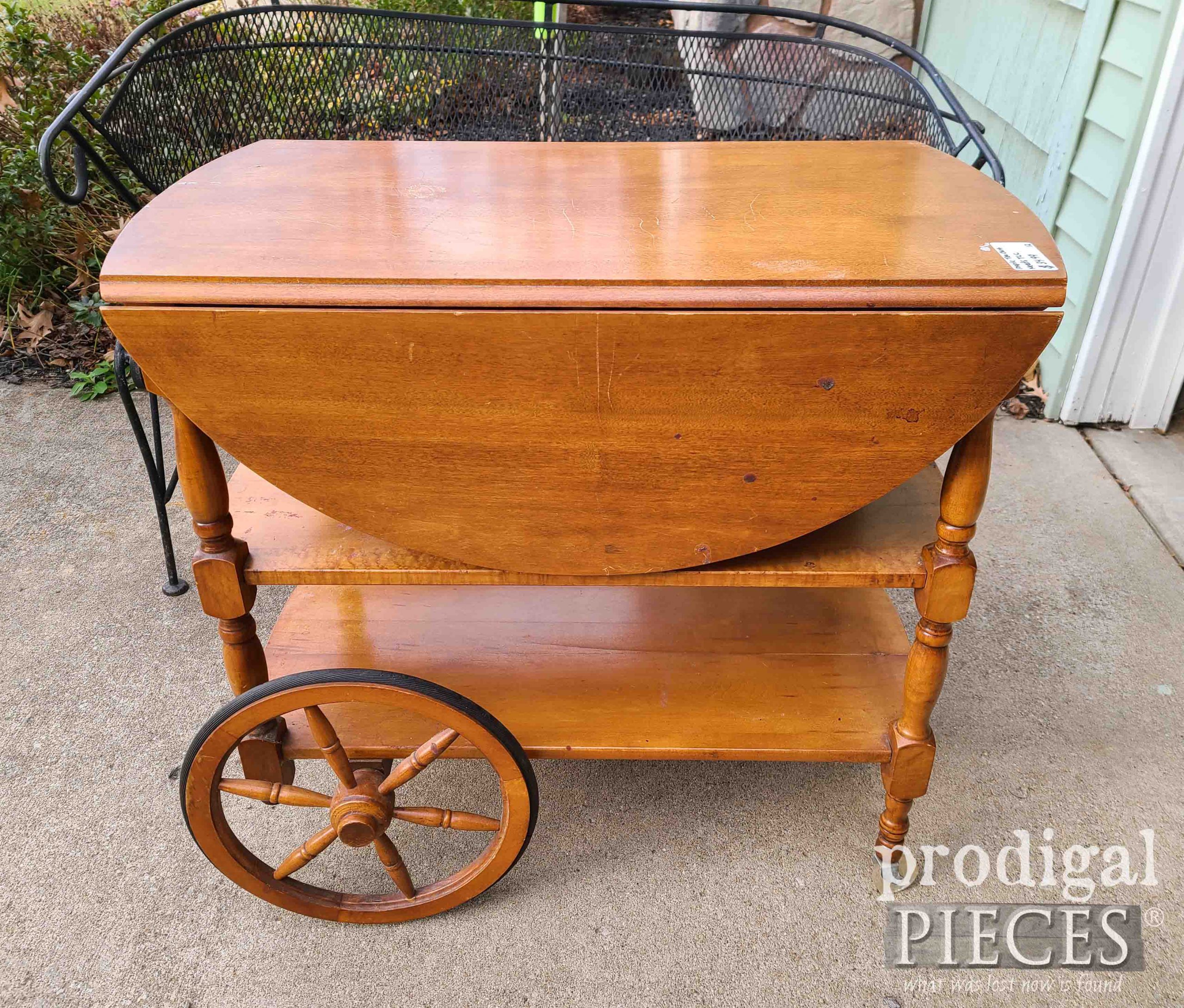 Vintage Broken Tea Cart Before | prodigalpieces.com #prodigalpieces