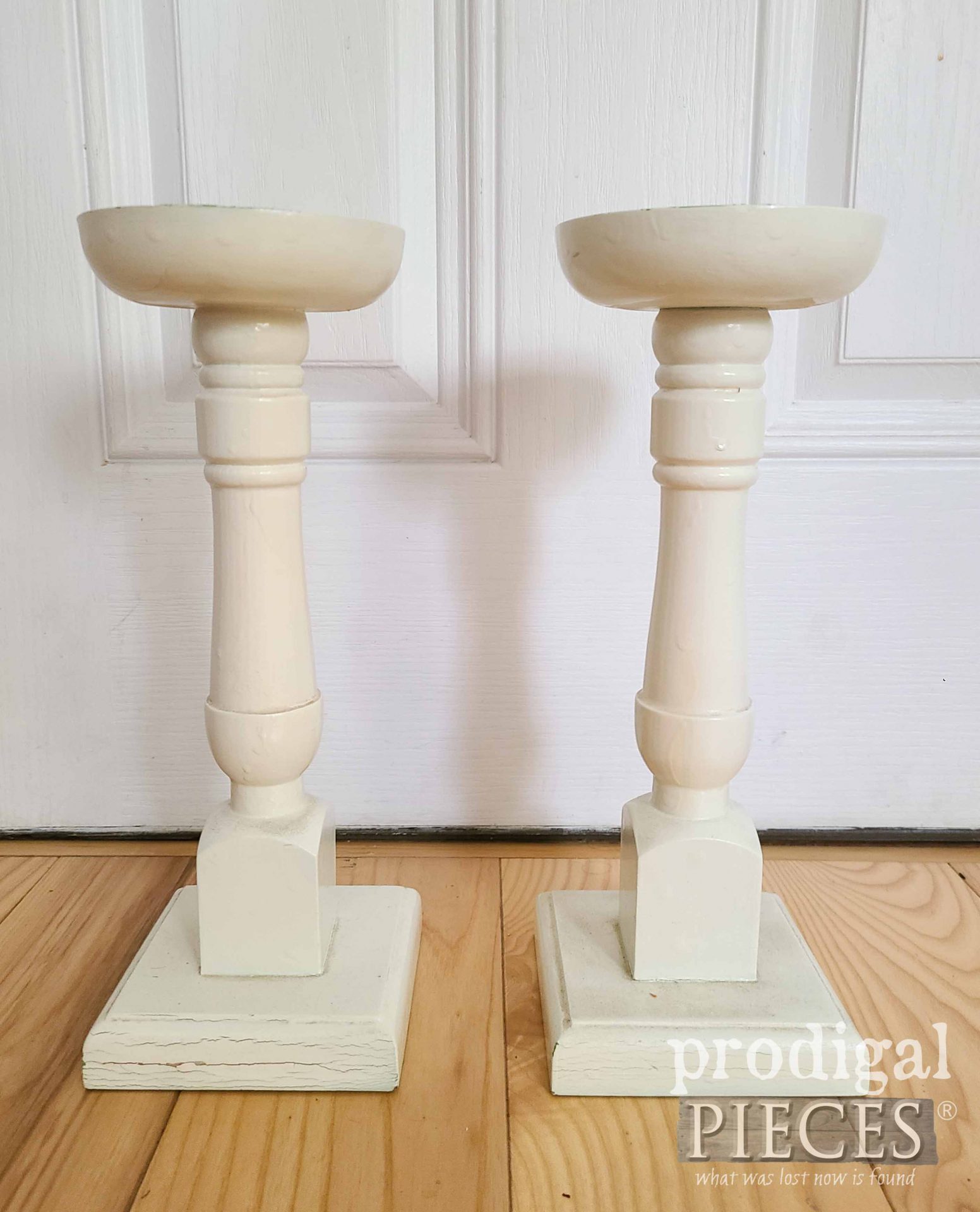 Thrifted Candlesticks Before Upcycle | prodigalpieces.com #prodigalpieces