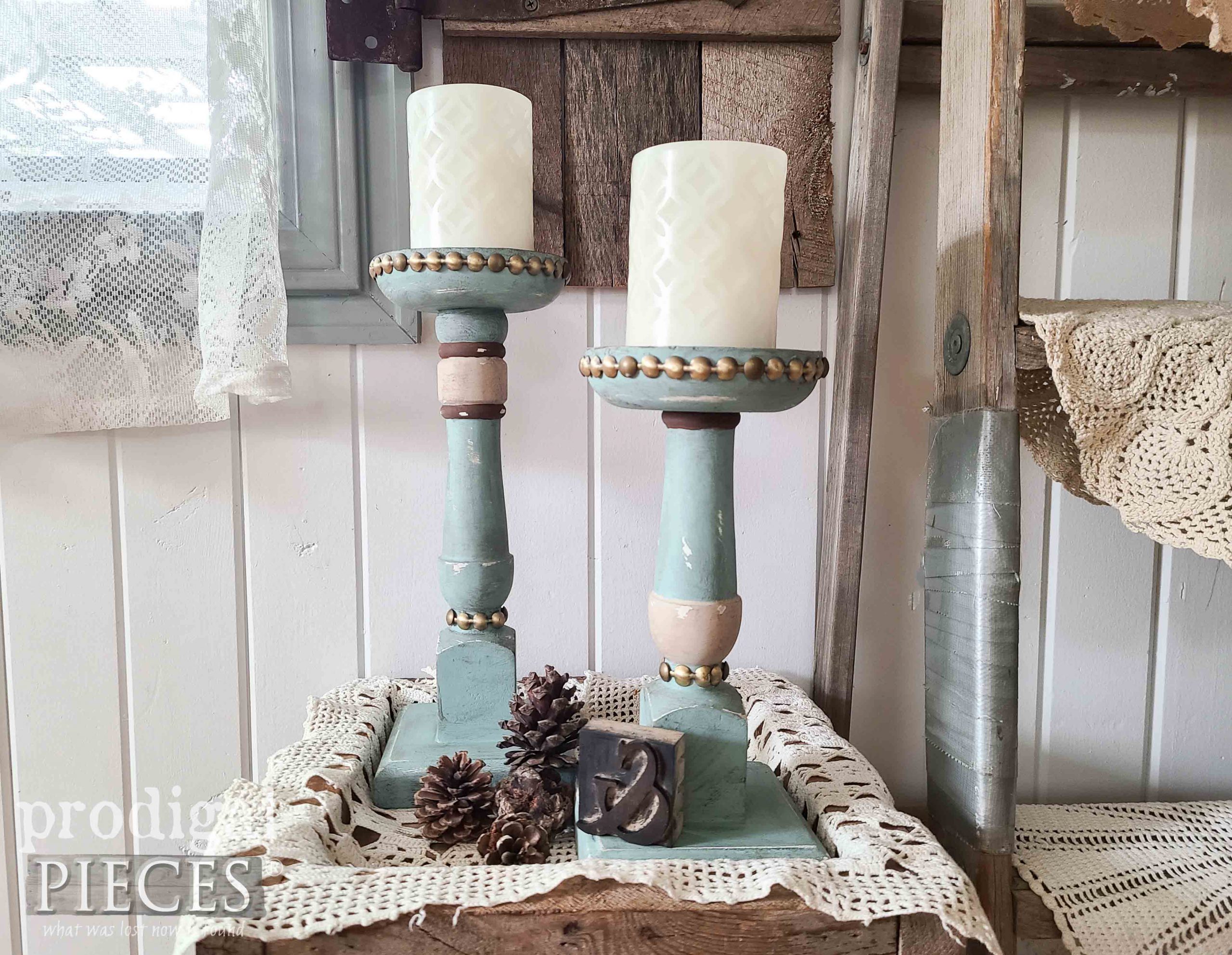 DIY Farmhouse Candlestick Set Makeover by Larissa of Prodigal Pieces | prodigalpieces.com #prodigalpieces #farmhouse #diy #thrifted