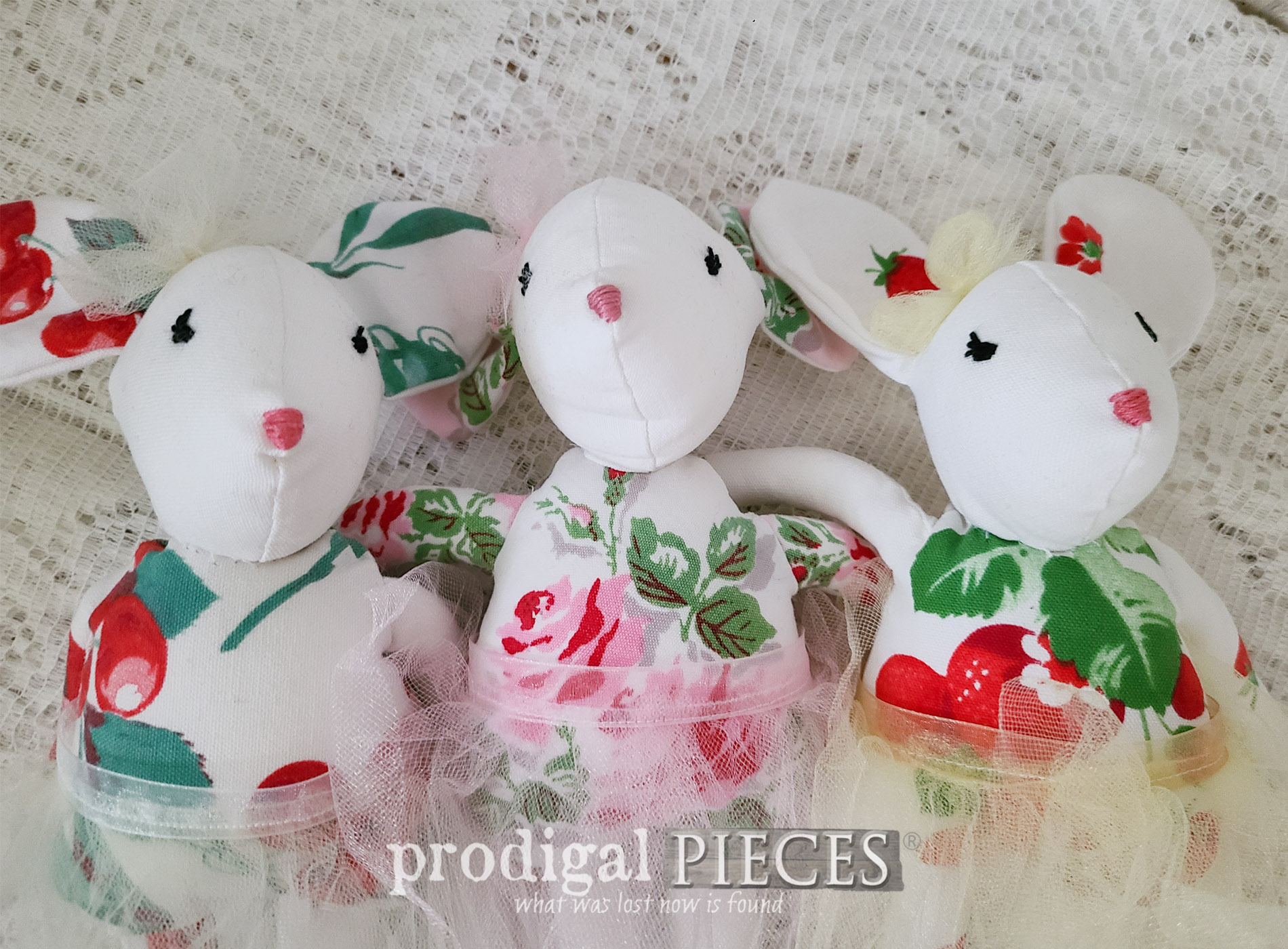 Featured Vintage Tablecloth Ballerina Dolls Handmade by Larissa of Prodigal Pieces | prodigalpieces.com #prodigalpieces #handmade #doll #vintage #giftidea