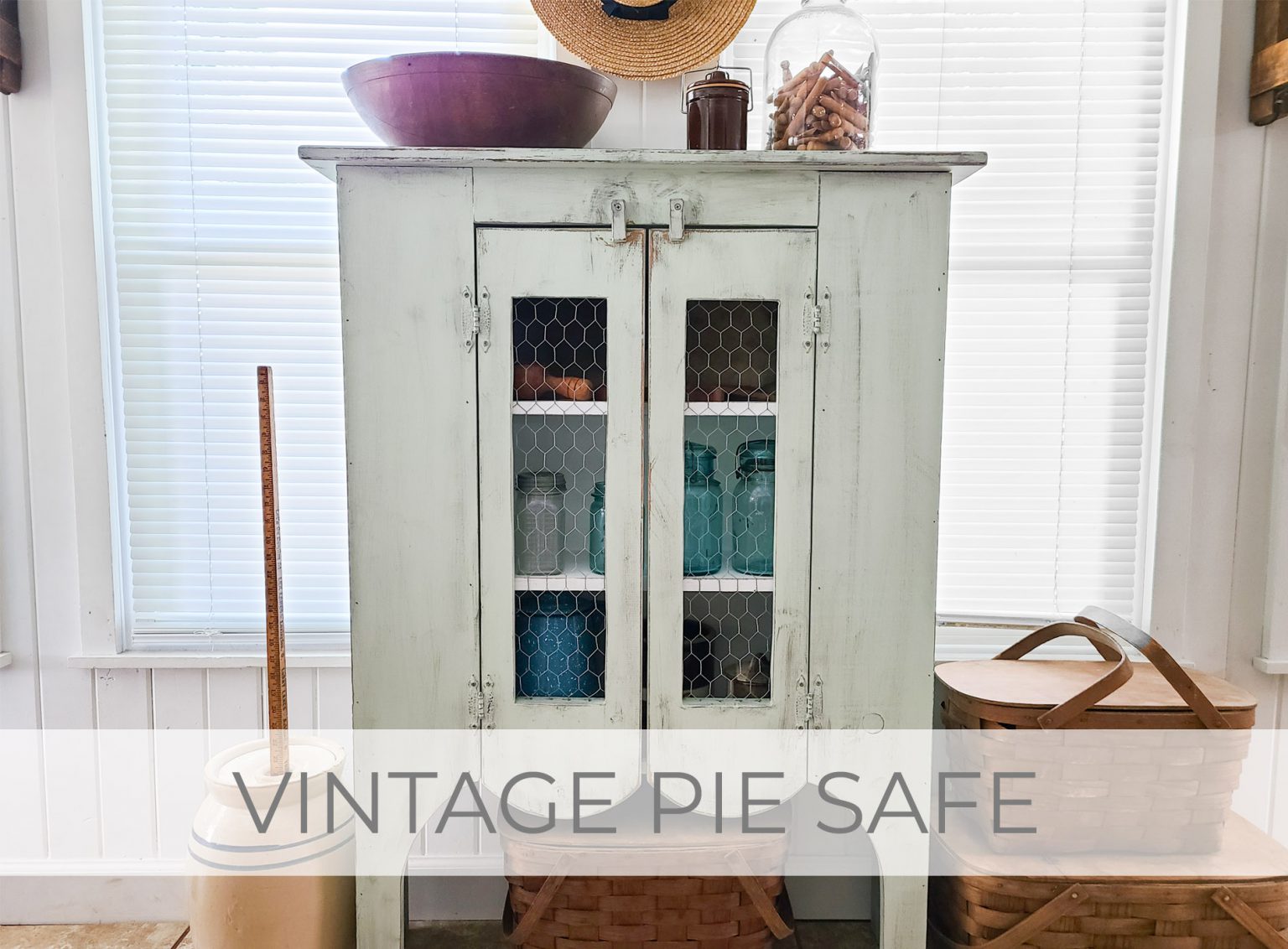 Vintage Pie Safe Makeover by Livin' Real with Larissa | livinrealwithlarissa.com #livinrealwithlarissa