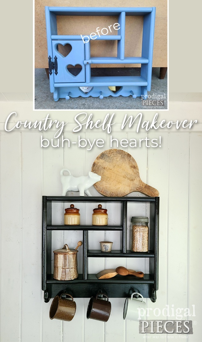 Vintage Country Shelf Makeover into Modern Farmhouse Decor by Larissa of Prodigal Pieces | prodigalpieces.com #prodigalpieces #makeover #diy #vintage