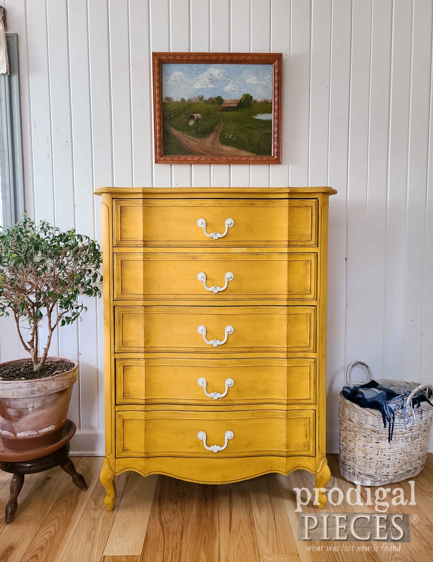 Vintage Yellow French Provincial Chest of Drawers by Larissa of Prodigal Pieces | prodigalpieces.com #prodigalpieces #vintage #yellow #furniture