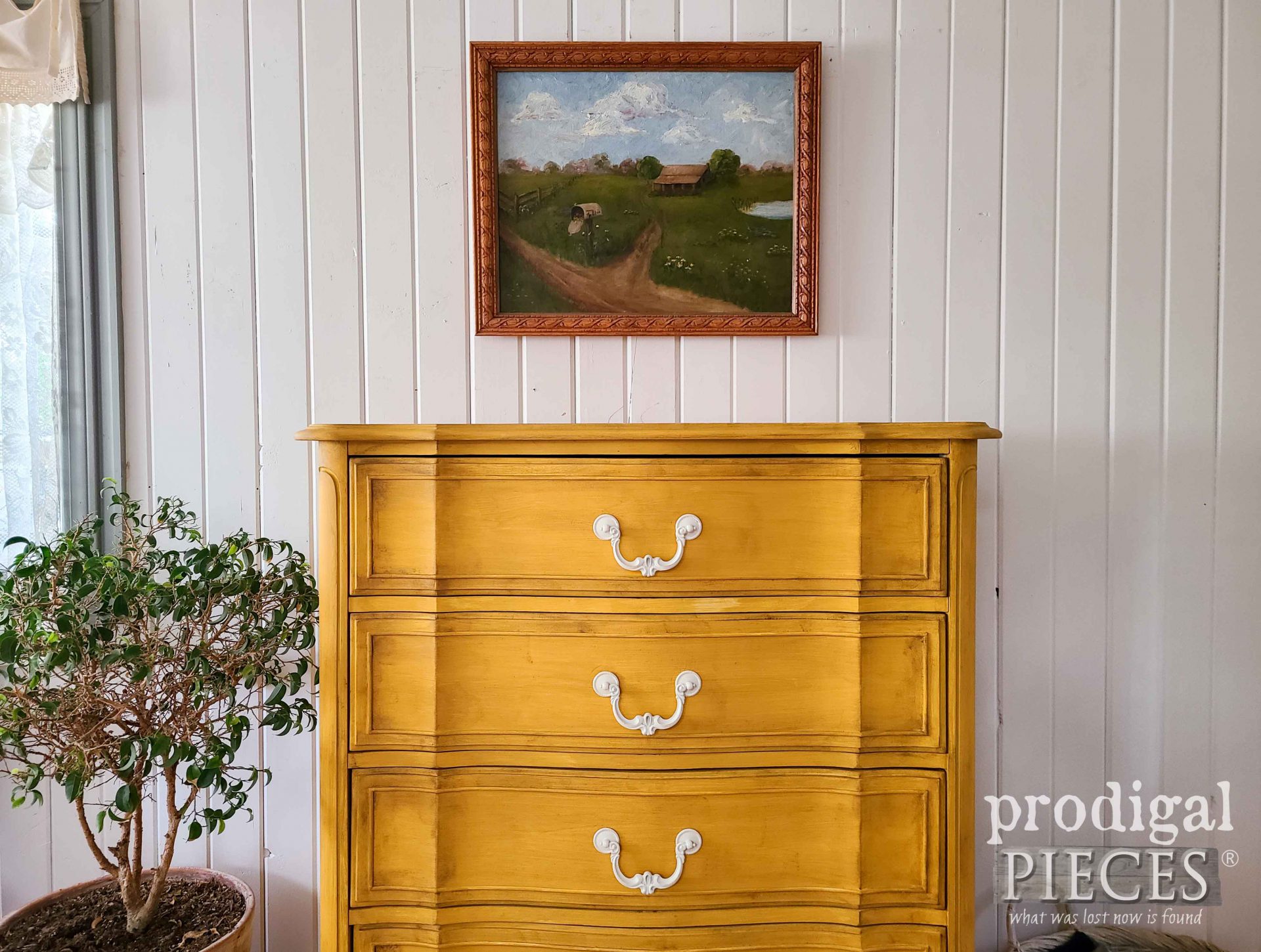 Vintage Yellow Chest of Drawers by Larissa of Prodigal Pieces | prodigalpieces.com #prodigalpieces #vintage #diy