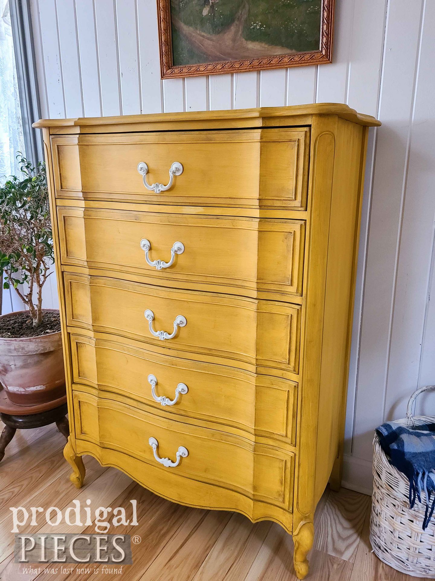 Vintage Yellow Chest of Drawers by Larissa of Prodigal Pieces | prodigalpieces.com #prodigalpieces #yellow #furniture