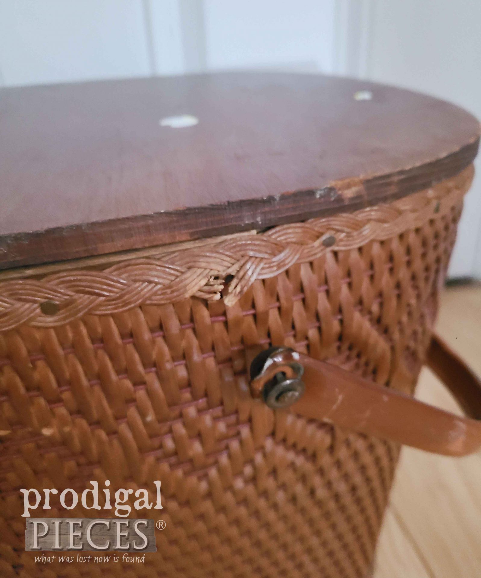 Damaged Vintage Picnic Basket Handle | prodigalpieces.com #prodigalpieces