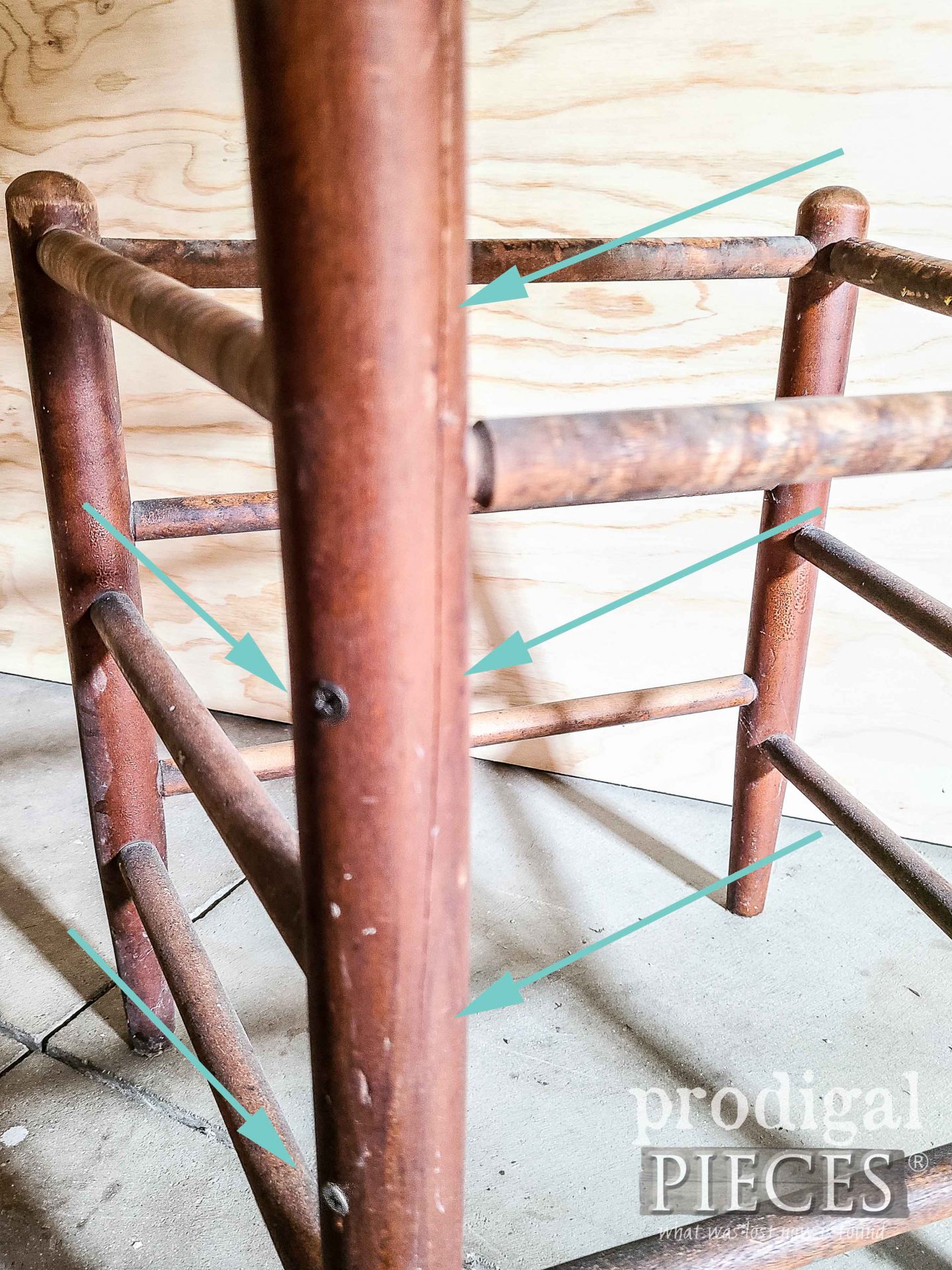 Damaged Vintage Caned Chair Leg | prodigalpieces.com #prodigalpieces