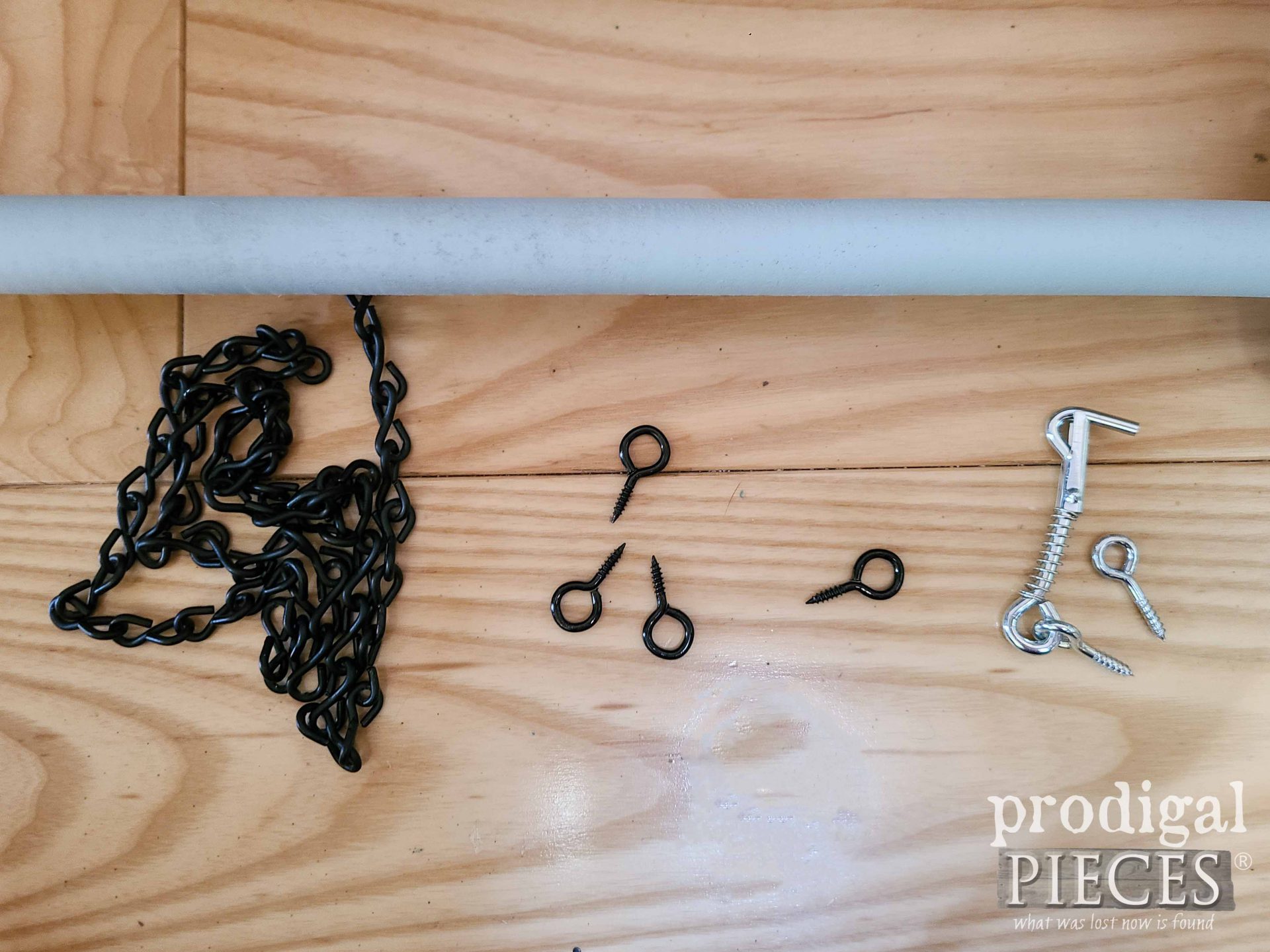 DIY Drying Rack Hardware for Vintage Caned Chair | prodigalpieces.com #prodigalpieces
