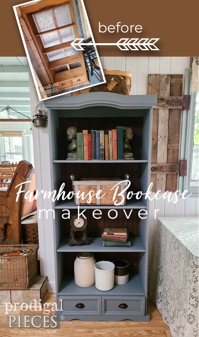 A misfit bookcase needs a lift and Larissa of Prodigal Pieces give it a farmhouse feel | Details at Prodigal Pieces | prodigalpieces.com #prodigalpieces #farmhouse #diy 