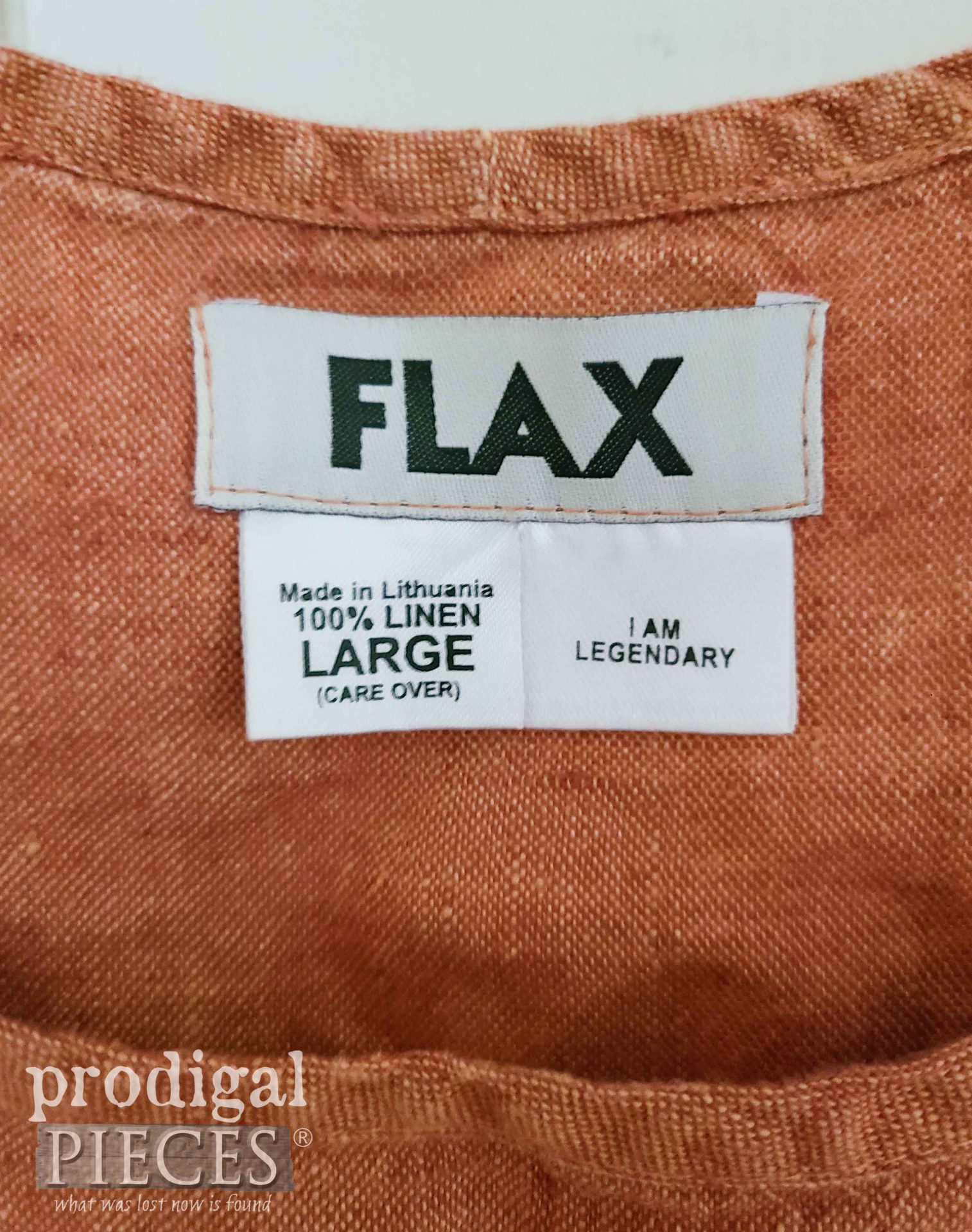 Thrifted Linen Tank Top Labels for DIY Bag | prodigalpieces.com #prodigalpieces