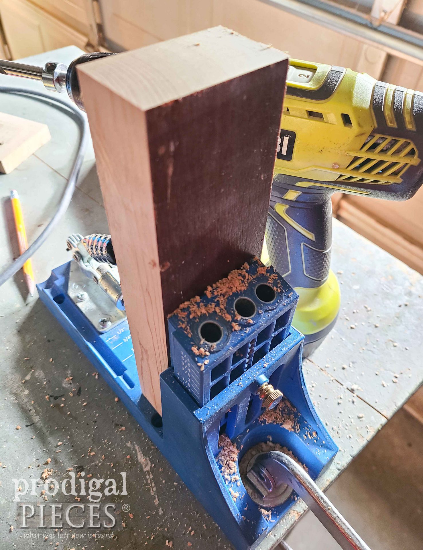 Pocket Hole Joints for Upcycled Spindle Storage Rack | prodigalpieces.com #prodigalpieces