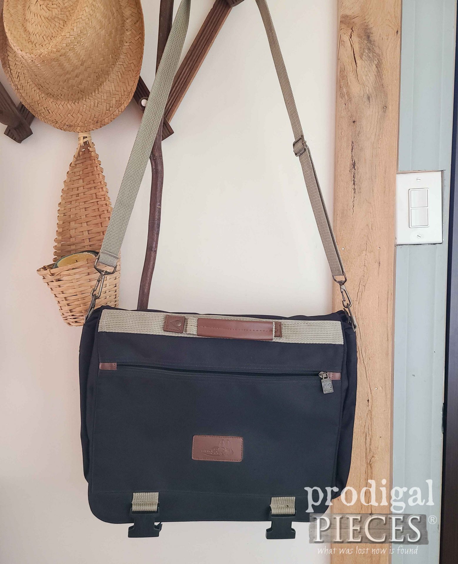 Thrifted Messenger Bag for DIY Sling Purse | prodigalpieces.com #prodigalpieces