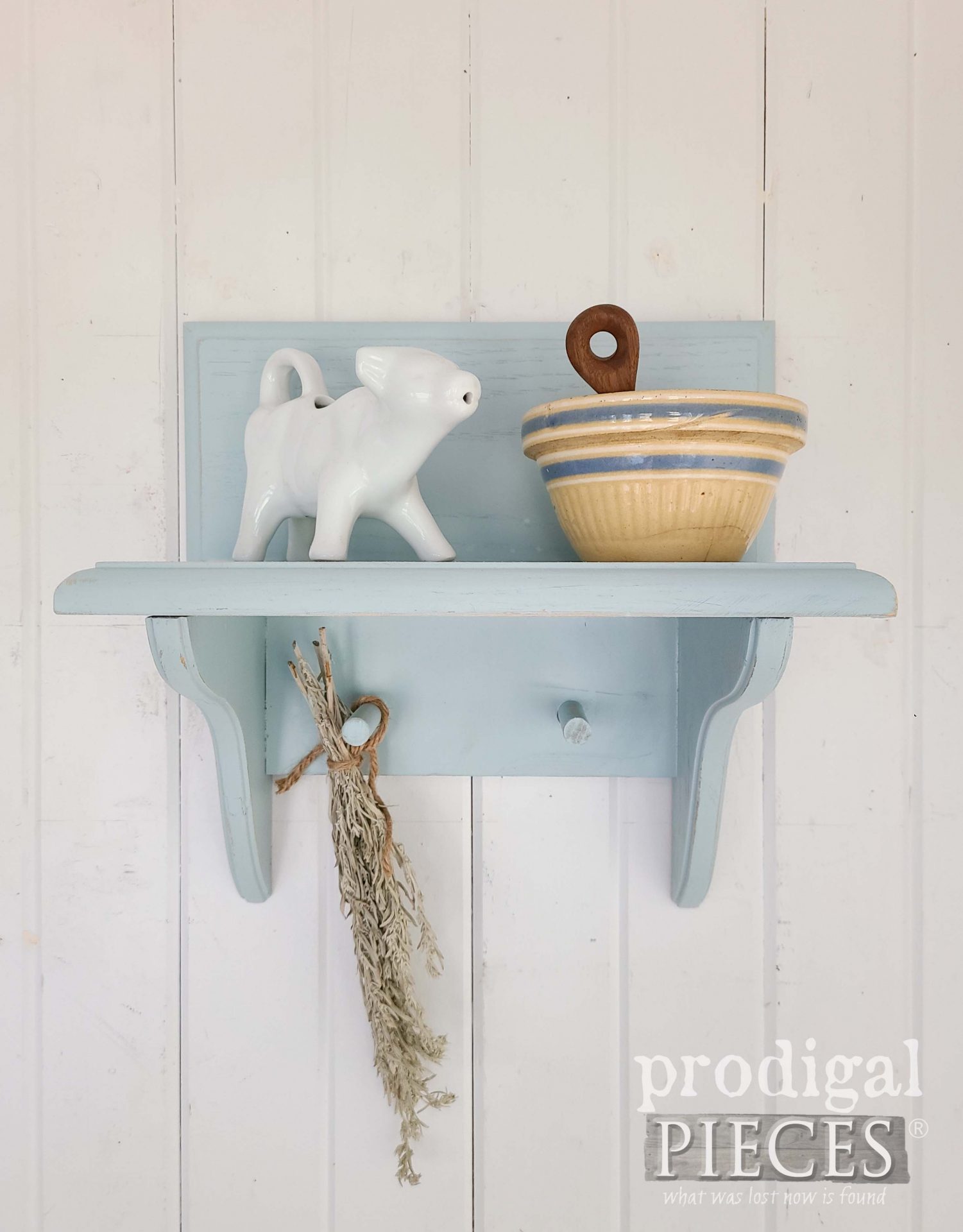 Farmhouse Blue Peg Shelf by Prodigal Pieces | prodigalpieces.come #prodigalpieces #diy #shelf