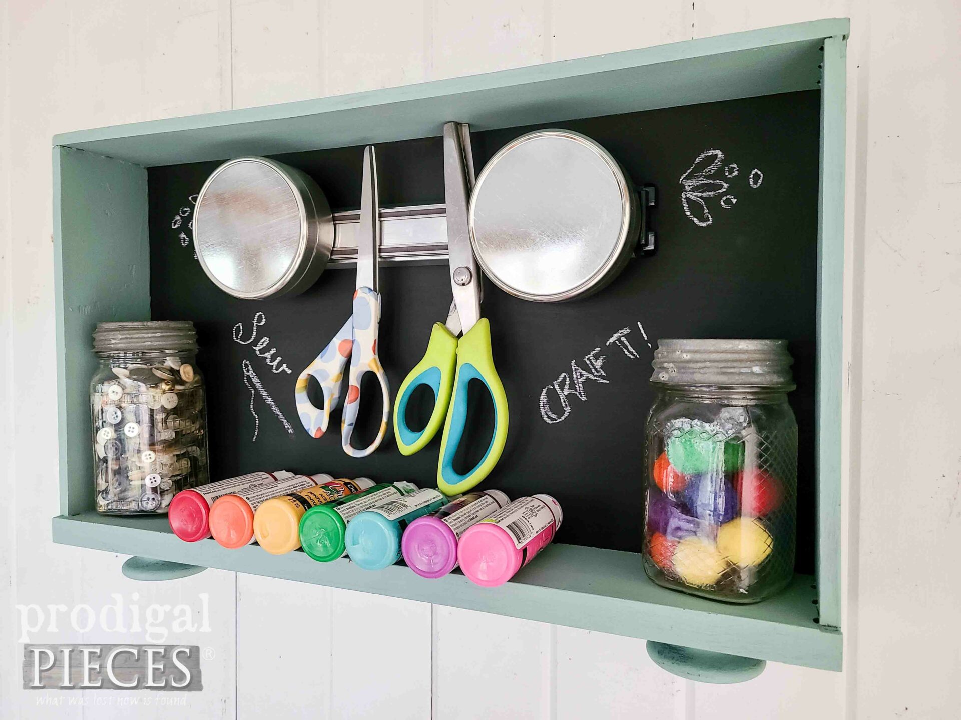 Crafty DIY Magnetic Storage from Upcycled Vanity Drawer by Larissa of Prodigal Pieces | prodigalpieces.com #prodigalpieces #upcycled #repurposed