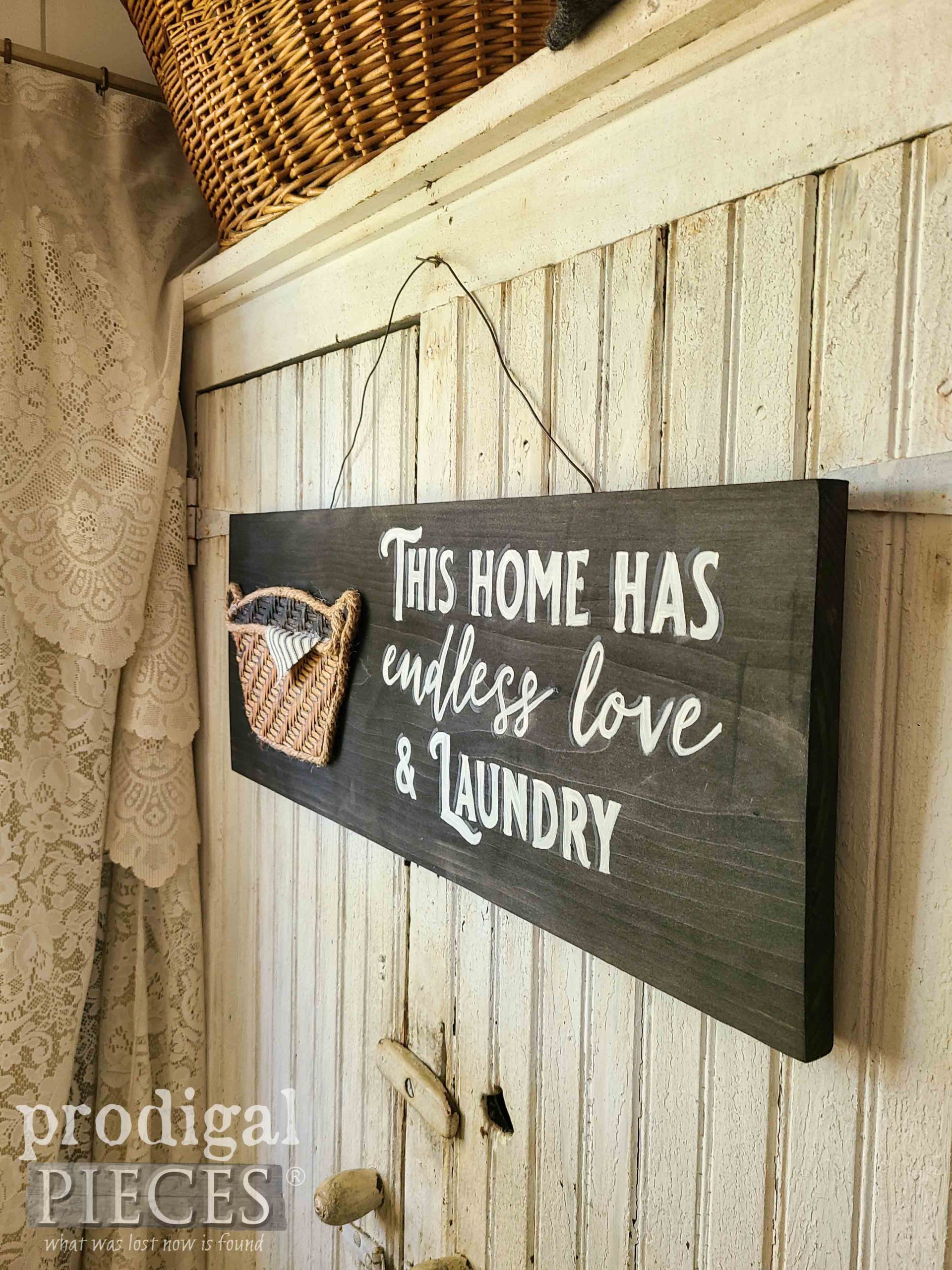 Endless Love & Laundry Sign by Larissa of Prodigal Pieces | prodigalpieces.com #prodigalpieces #handmade #diy #farmhouse