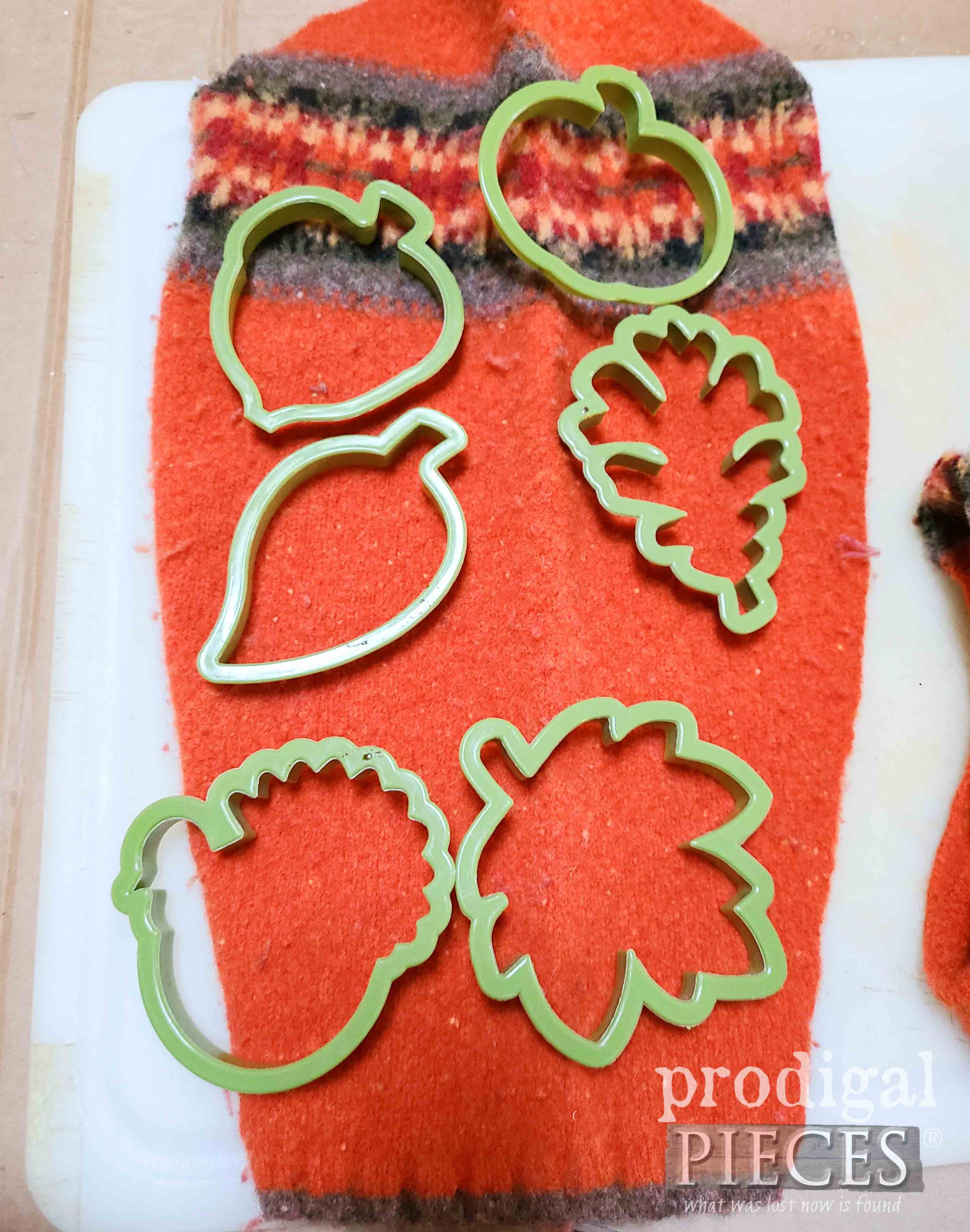 Fall Cookie Cutters for Leaves on Felted Sweater Fall Wreath | prodigalpieces.com #prodigalpieces