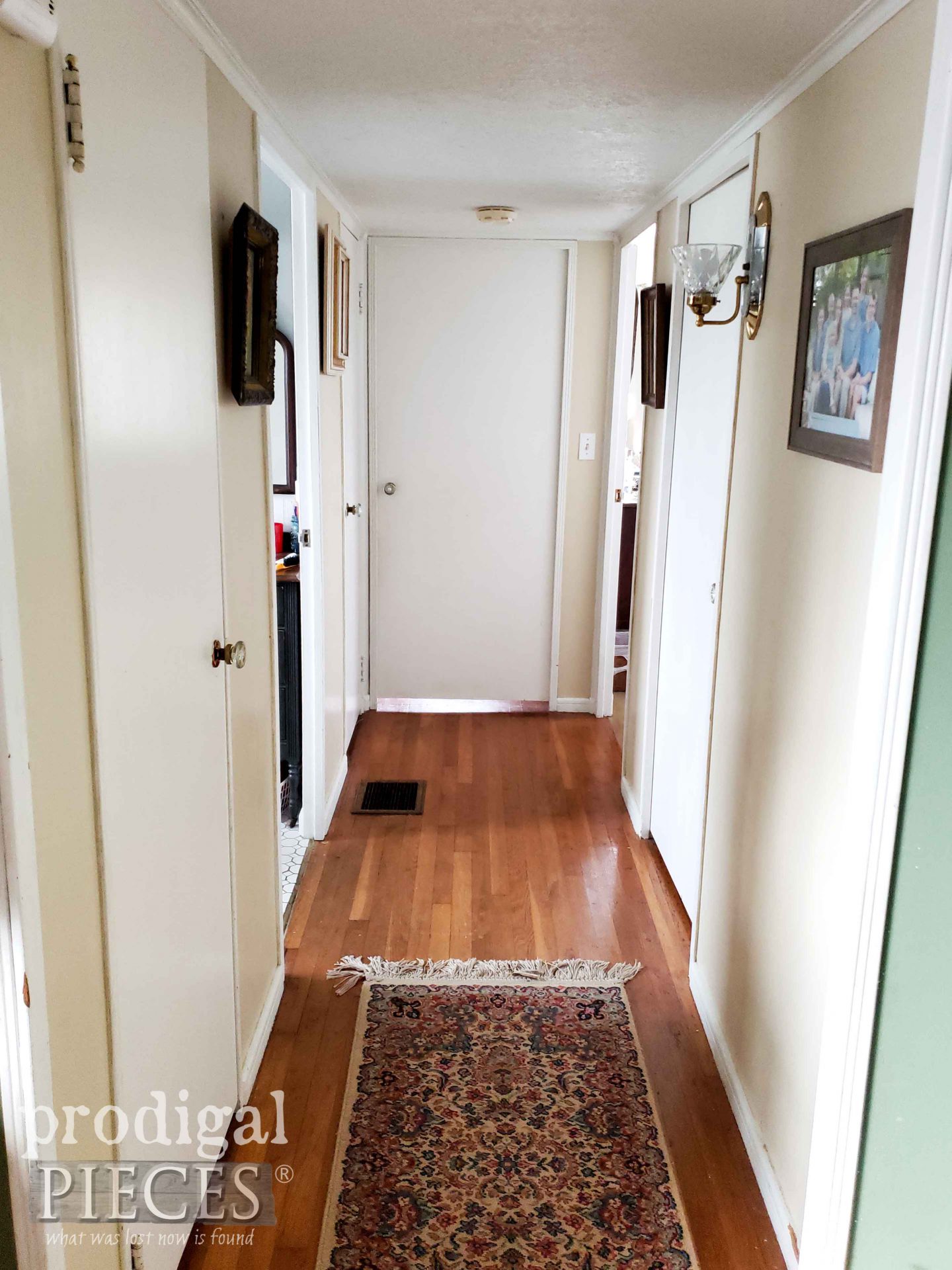 Hallway with Hollow Core Door Before Makeover by Larissa of Prodigal Pieces | prodigalpieces.com #prodigalpieces