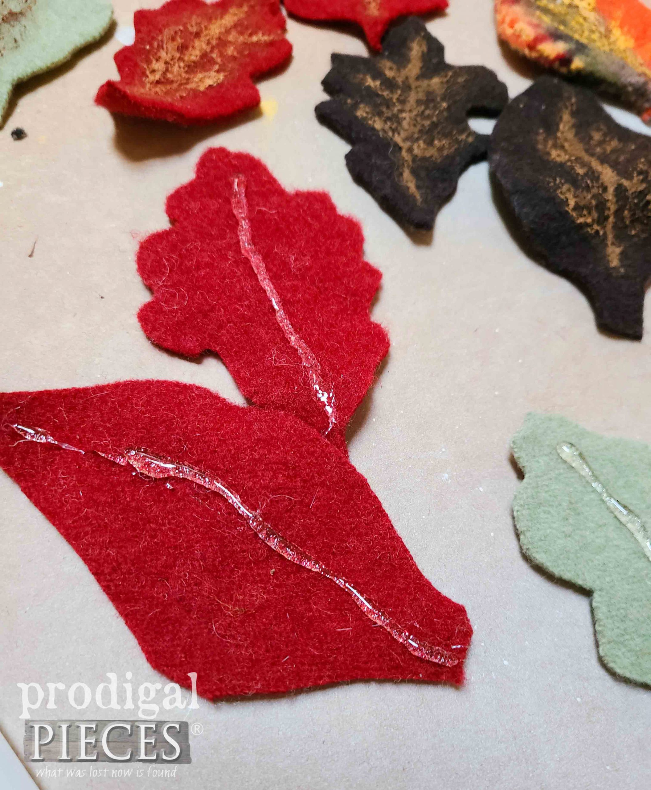 Hot Glue Leaf Vein | prodigalpieces.com #prodigalpieces