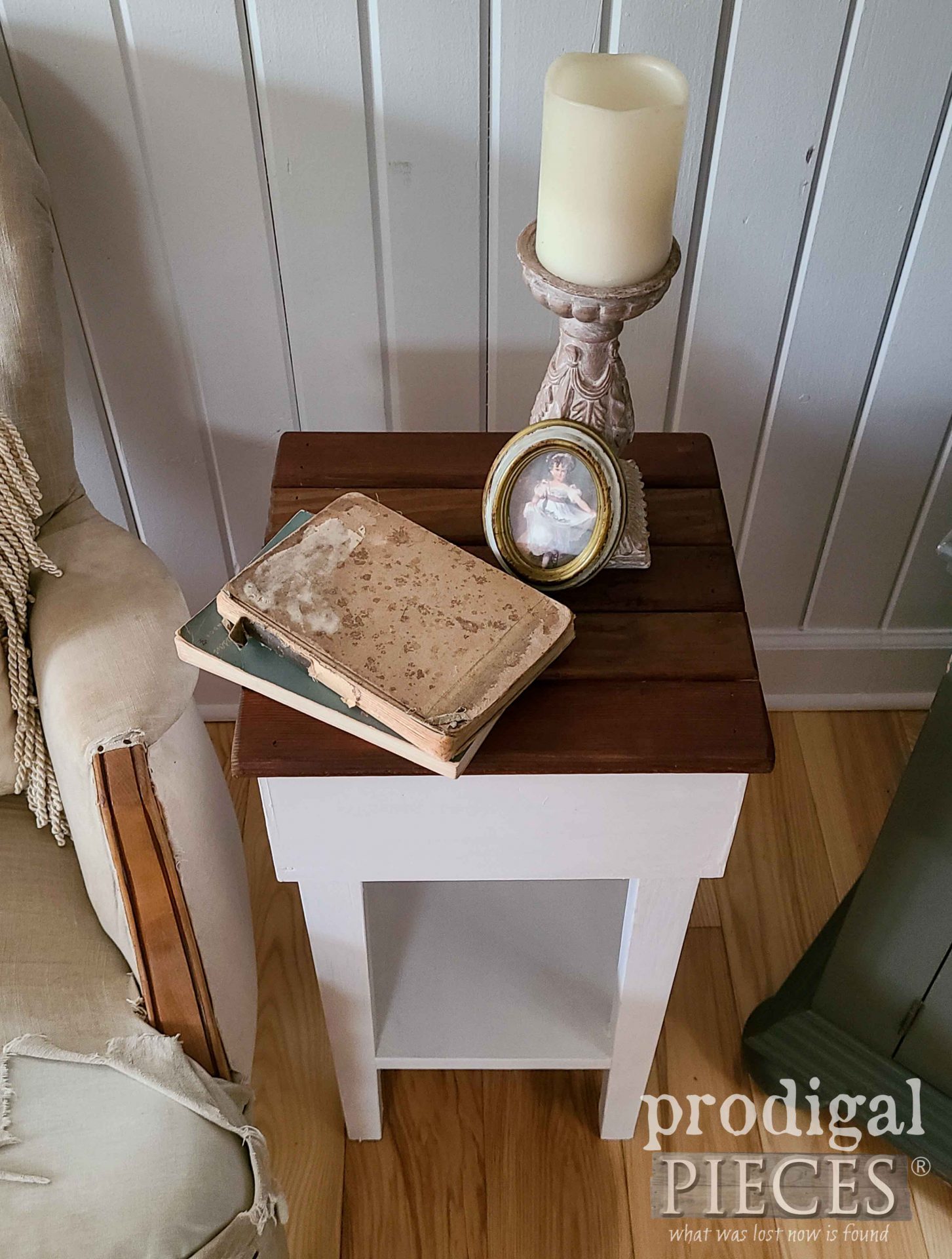 DIY Reclaimed Plank Accent Table Top | prodigalpieces.com #prodigalpieces #table #diy