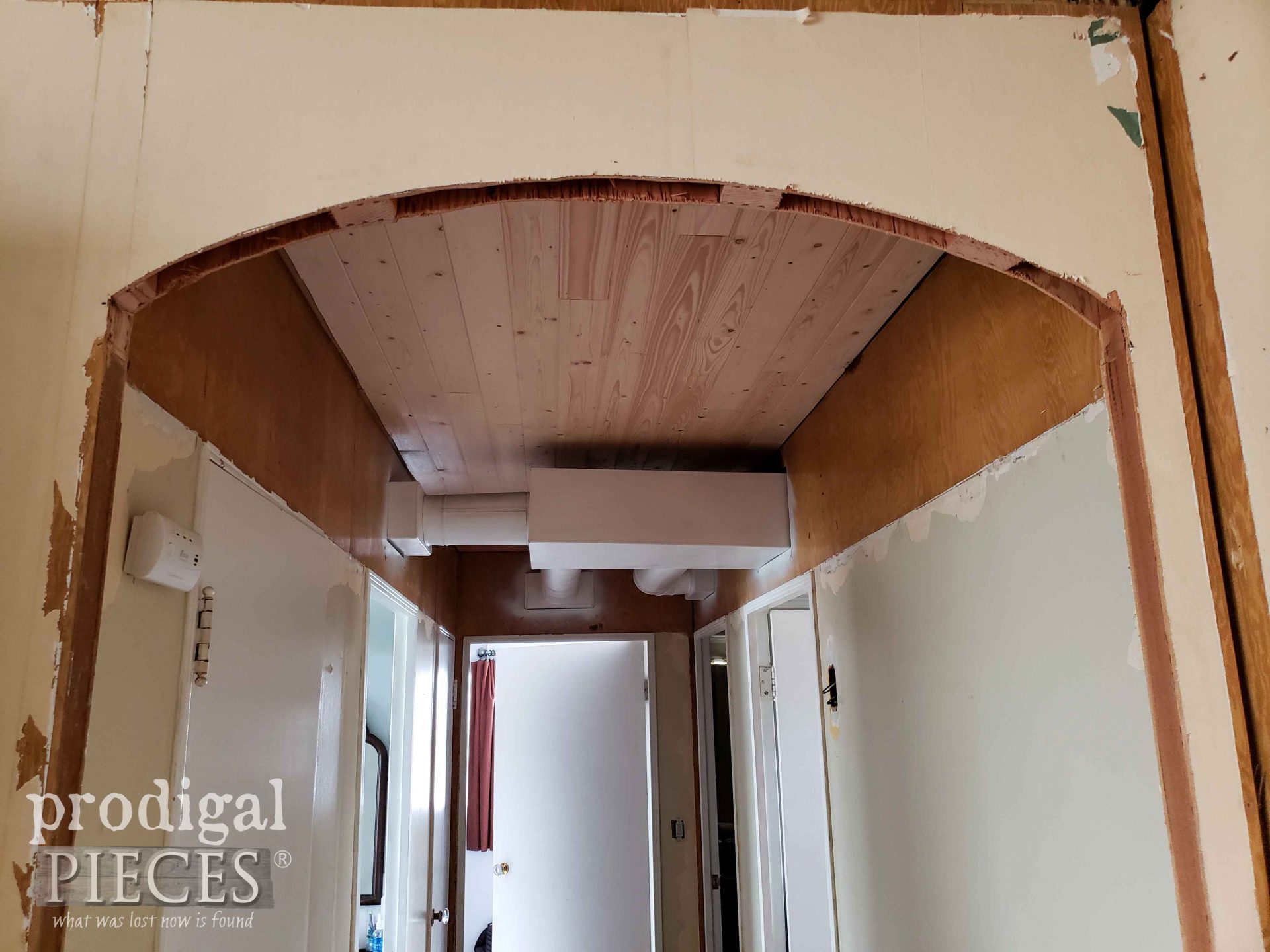 Planked Ceiling Raw for Hollow Core Door Makeover by Prodigal Pieces | prodigalpieces.com #prodigalpieces