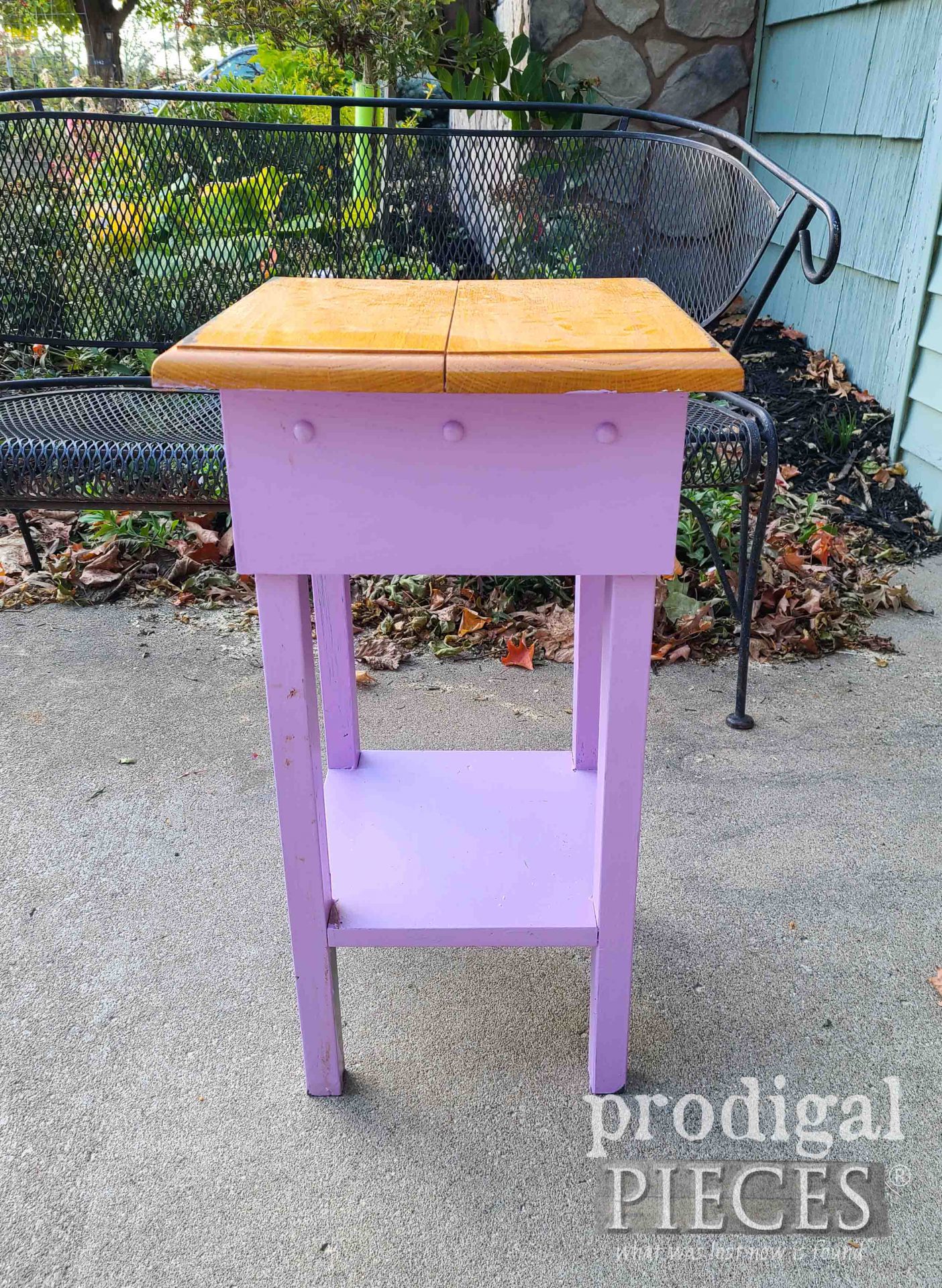 Purple Table Before Makeover | prodigalpieces.com #prodigalpieces