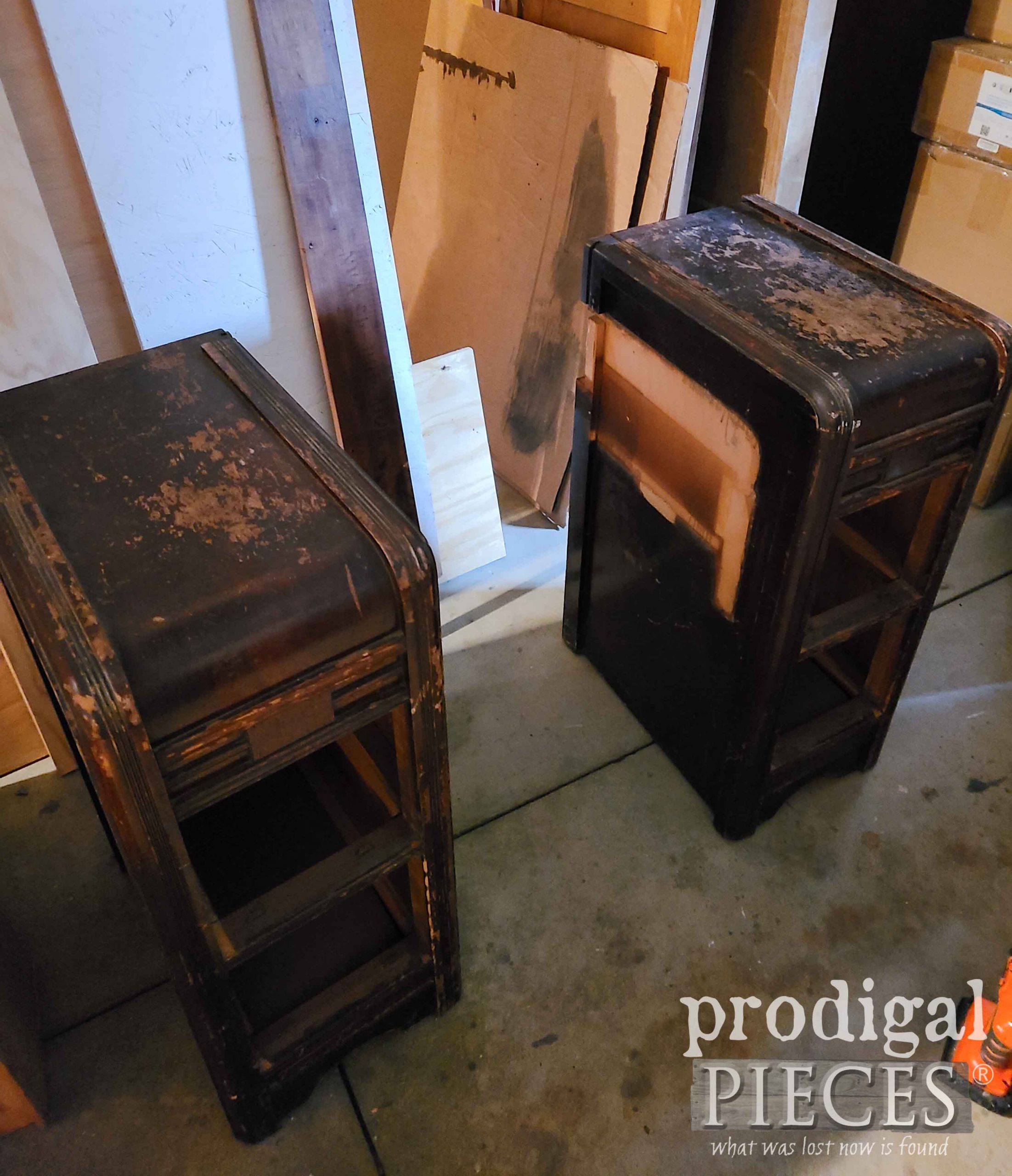 Separated Repurposed Dressing Table Sides | prodigalpieces.com #prodigalpieces