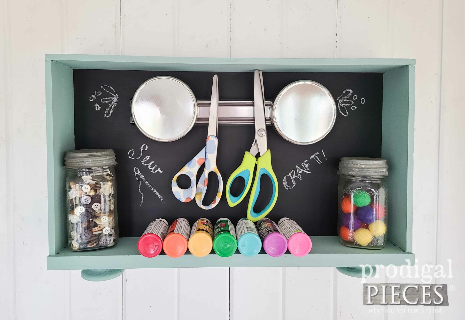 Upcycled Vanity Drawer with Magnetic Holder by Larissa of Prodigal Pieces | prodigalpieces.com #prodigalpieces #upcycled #diy #home