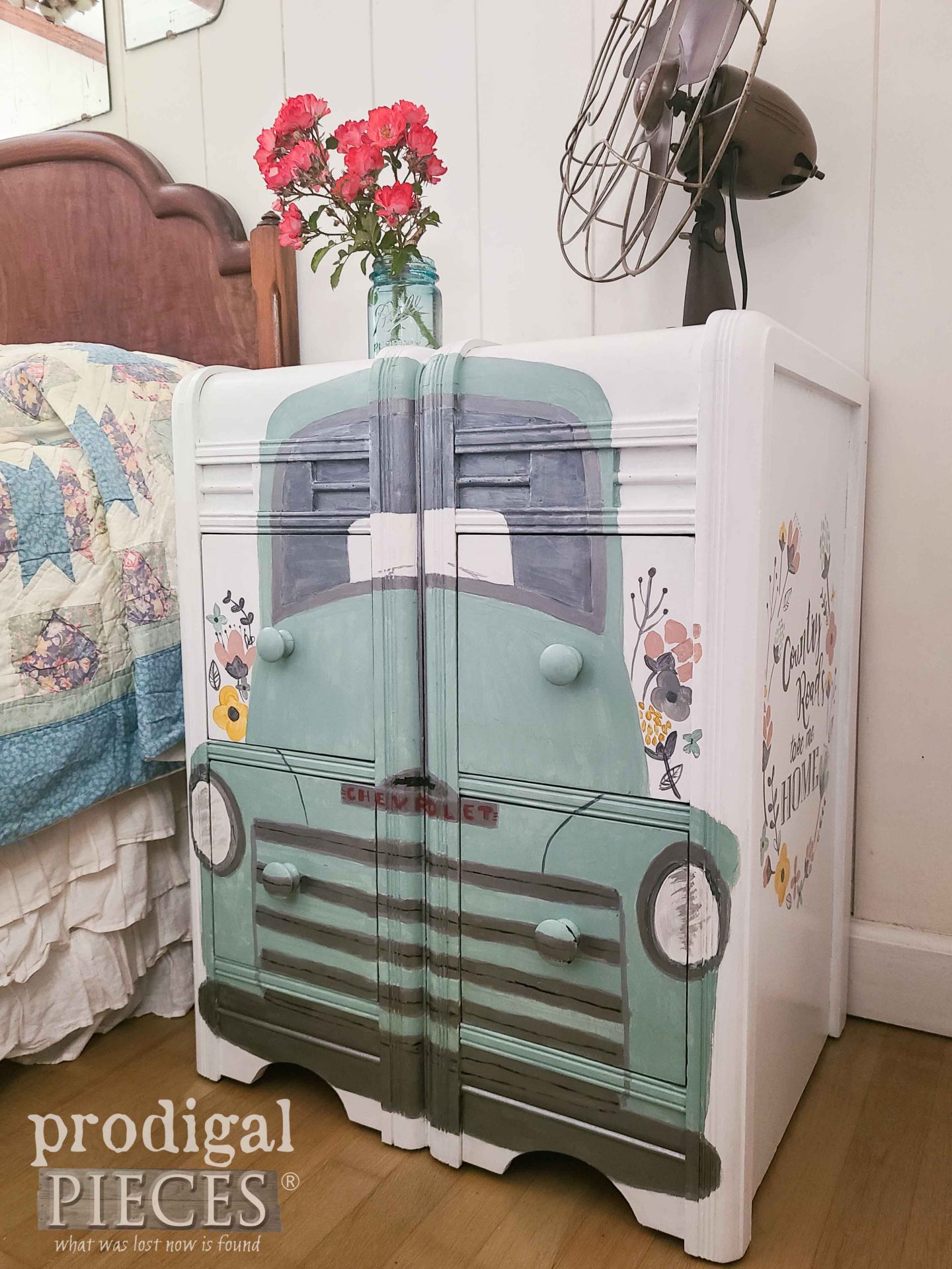 Vintage Blue Truck Chest by Larissa of Prodigal Pieces | prodigalpieces.com #prodigalpieces #vintage #diy #furniture #trucl