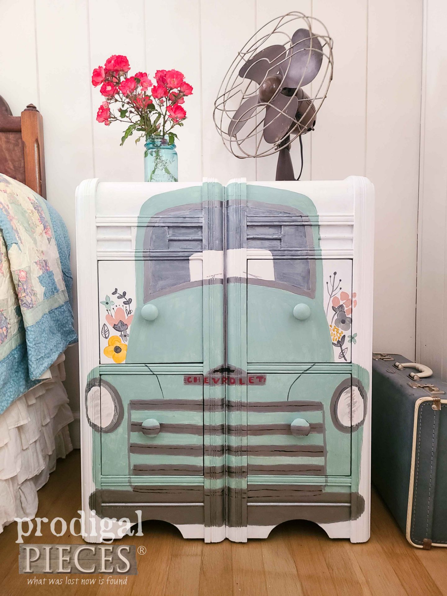 Vintage Truck Chest of Drawers from Repurposed Dressing Table by Larissa of Prodigal Pieces | prodigalpieces.com #prodigalpieces #vintage #diy #furniture #upcycled