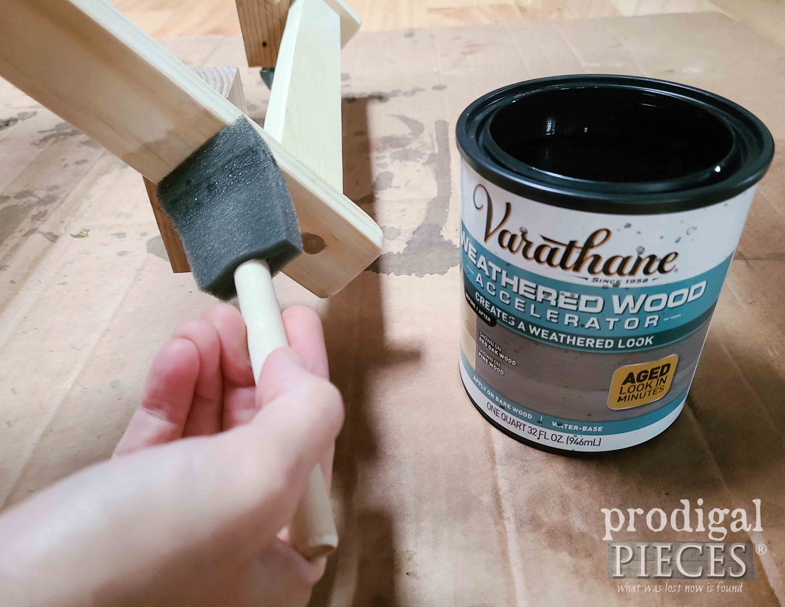 Weathered Wood Stain for Antique Laundry Cart DIY | prodigalpieces.com #prodigalpieces