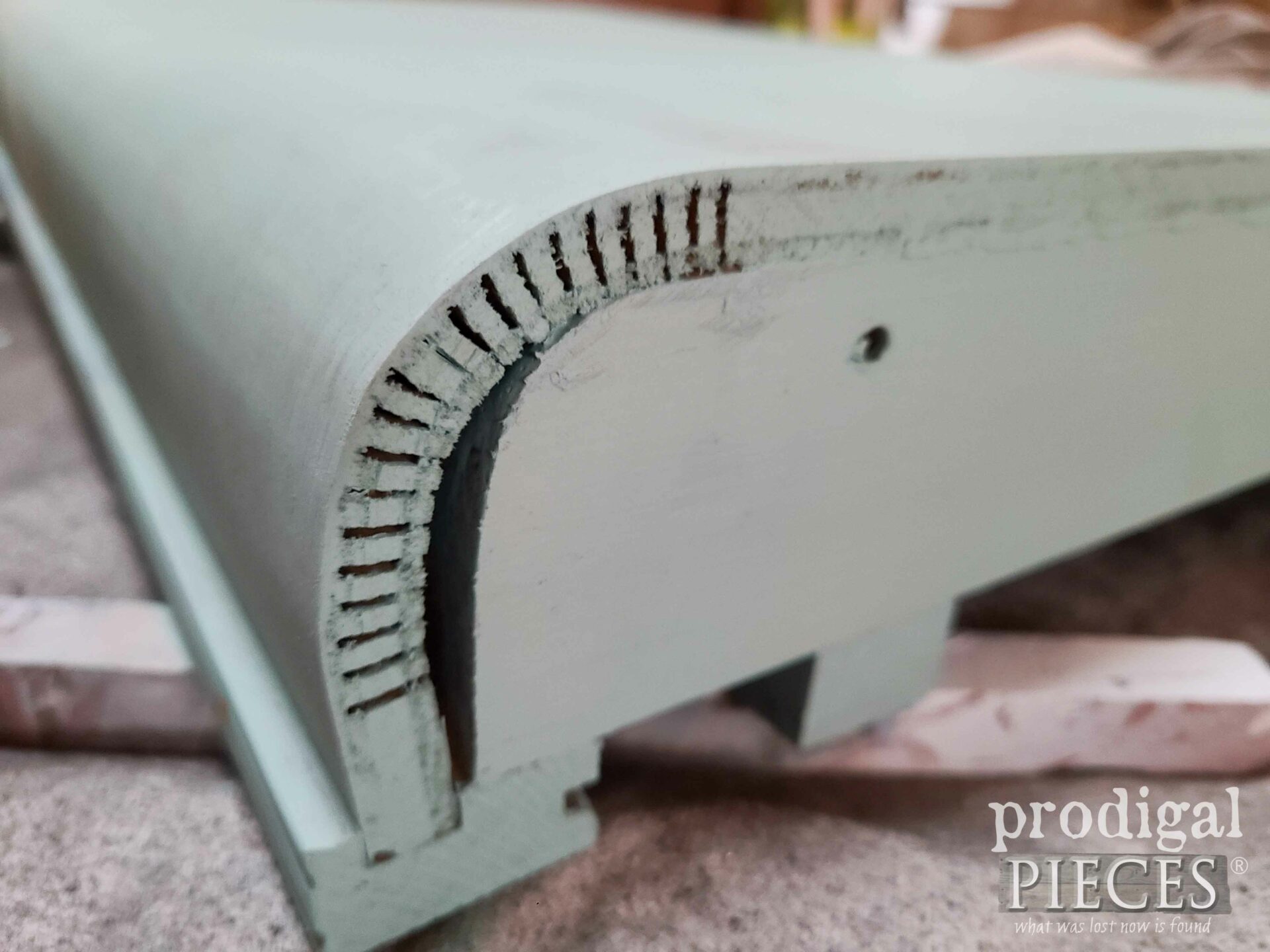 Wood Bend Shape in Upcycled Vanity | prodigalpieces.com #prodigalpieces