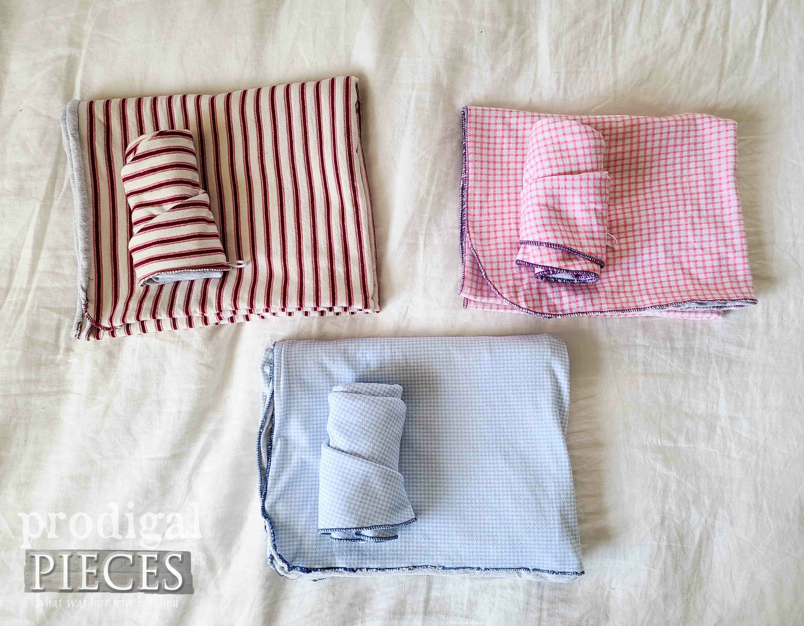 DIY Hair Towel Set for Gifts from Refashioned Fabrics by Larissa of Prodigal Pieces for Wavy Hair Girl Haircare | prodigalpieces.com #prodigalpieces