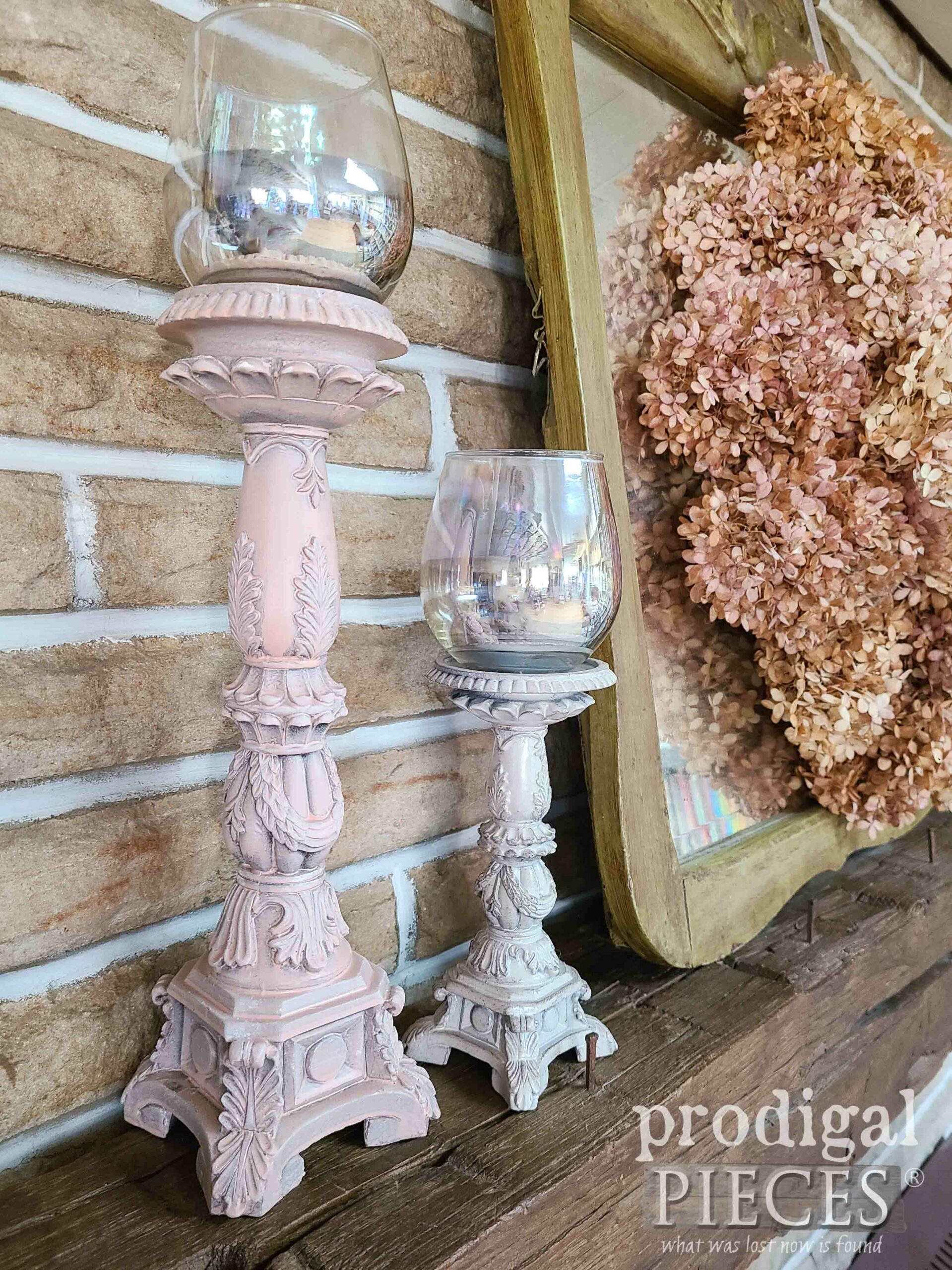 Pink and White Decorative Candlesticks with Budget Makeover by Larissa of Prodigal Pieces | prodigalpieces.com #prodigalpieces #decor