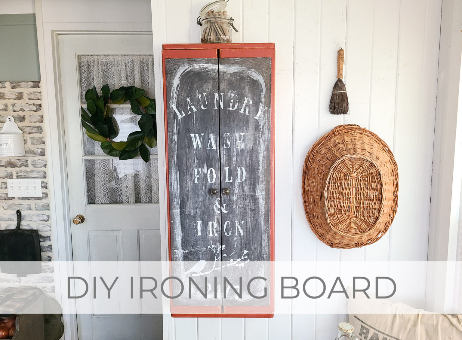 DIY Ironing Board Cabinet Makeover by Livin' Real with Larissa | livinrealwithlarissa.com #livinrealwithlarissa