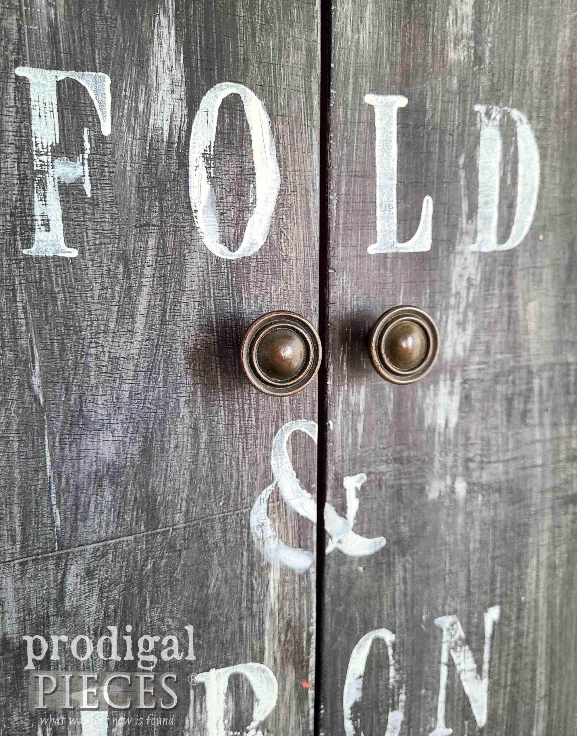 Vintage Brass Knobs on Ironing Board Cabinet | prodigalpieces.com #prodigalpieces