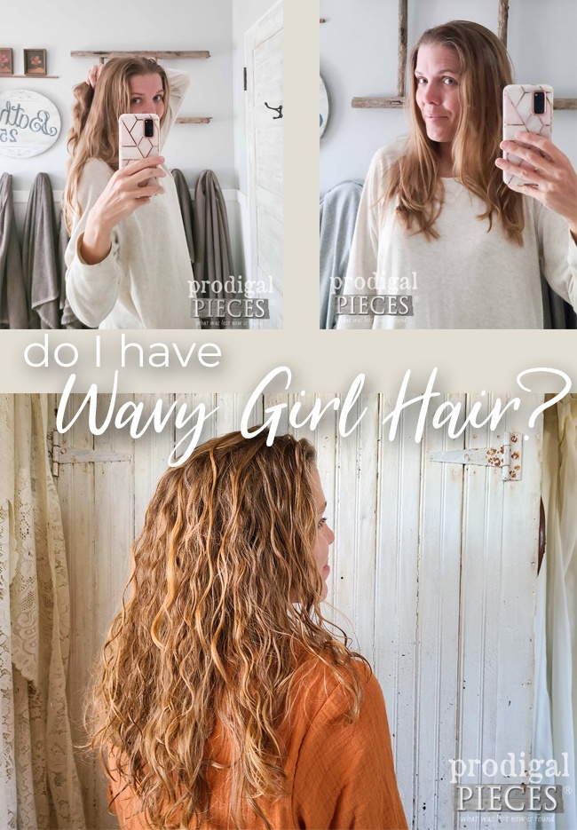Are you a wavy girl? 2a 2 b or 2c gals gotta stick (or clump) together. Larissa of Prodigal Pieces shares her naturally wavy hair girl journey with recipes at prodigalpieces.com #prodigalpieces #wavyhair #curlygirl #natural #haircare