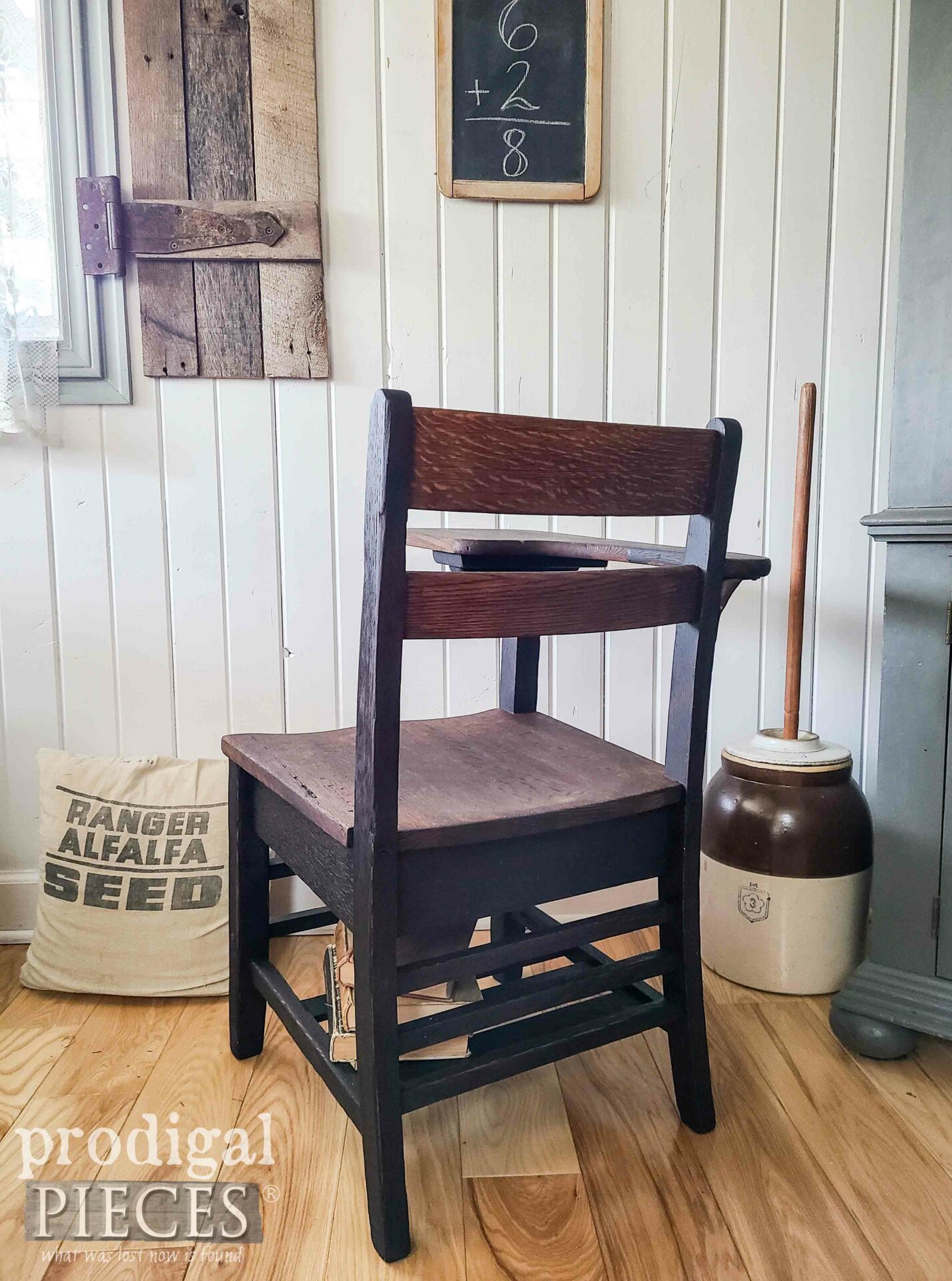Back View of Antique School Desk by Larissa of Prodigal Pieces | prodigalpieces.com #prodigalpieces #farmhouse #makeover