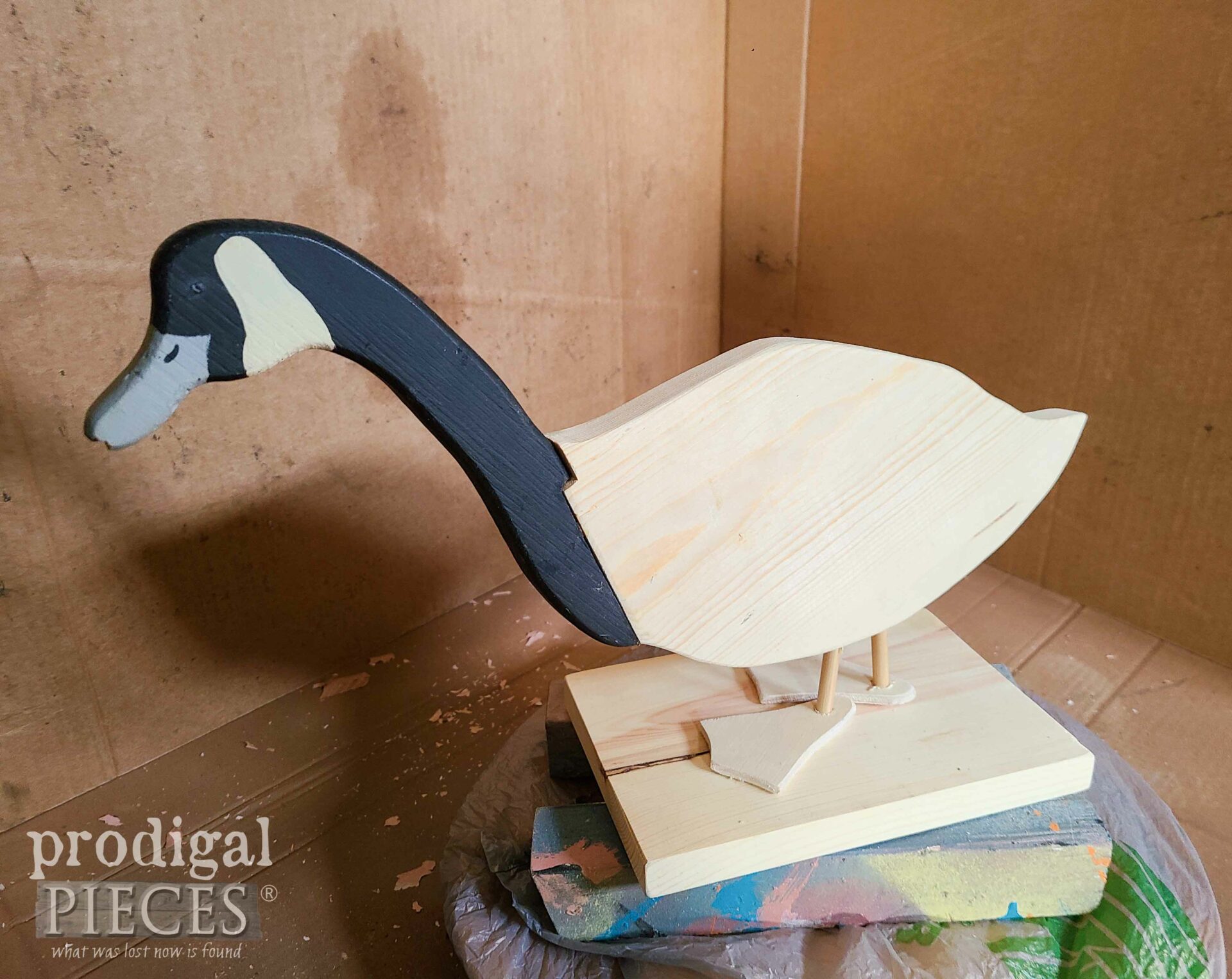 Handmade Built Wooden Goose for Shabby Chic Goose by Larissa of Prodigal Pieces | prodigalpieces.com #prodigalpieces