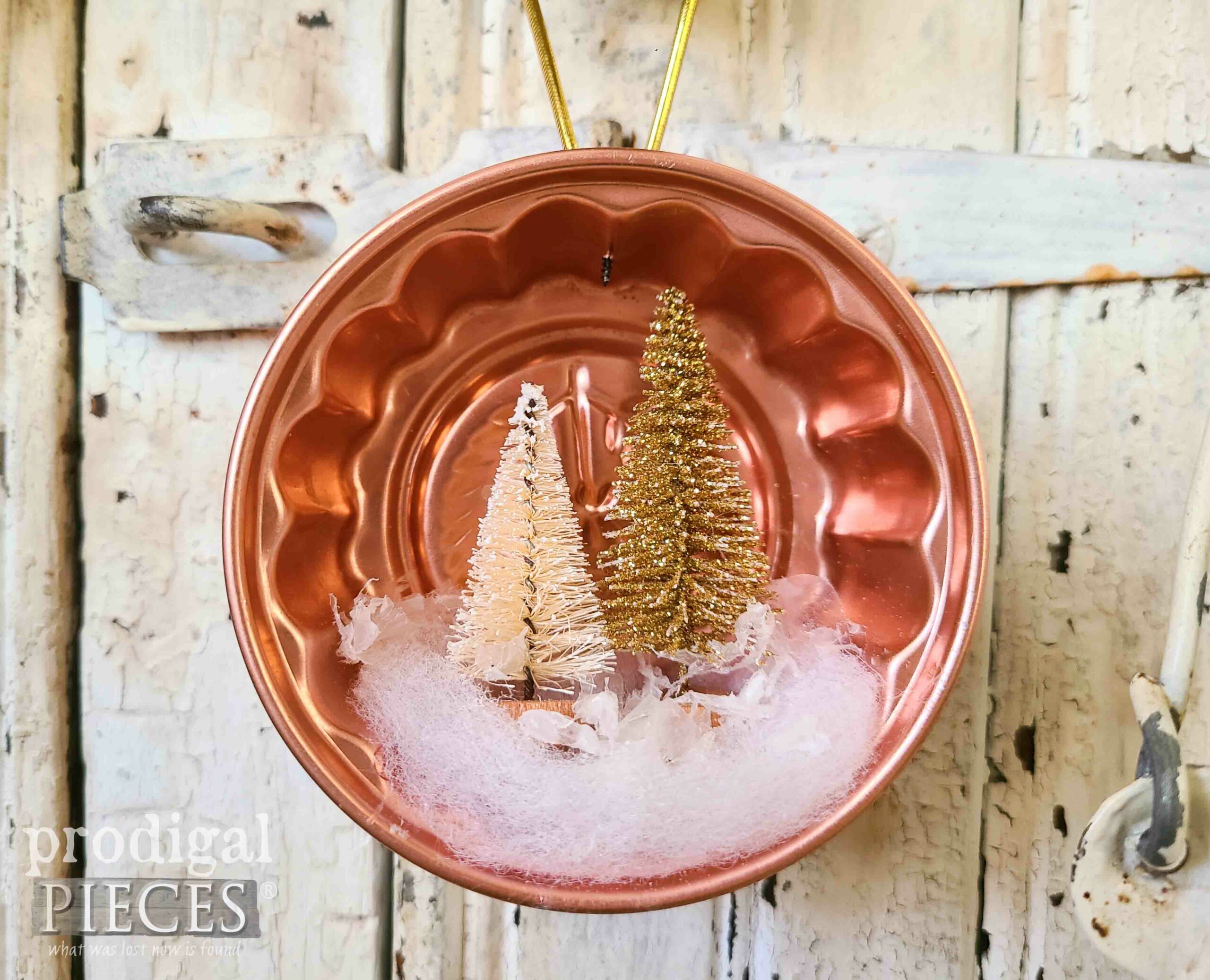 Repurposed Christmas Ornaments from Copper Jello Mold by Larissa of Prodigal Pieces | prodigalpieces.com #prodigalpieces #christmas #vintage