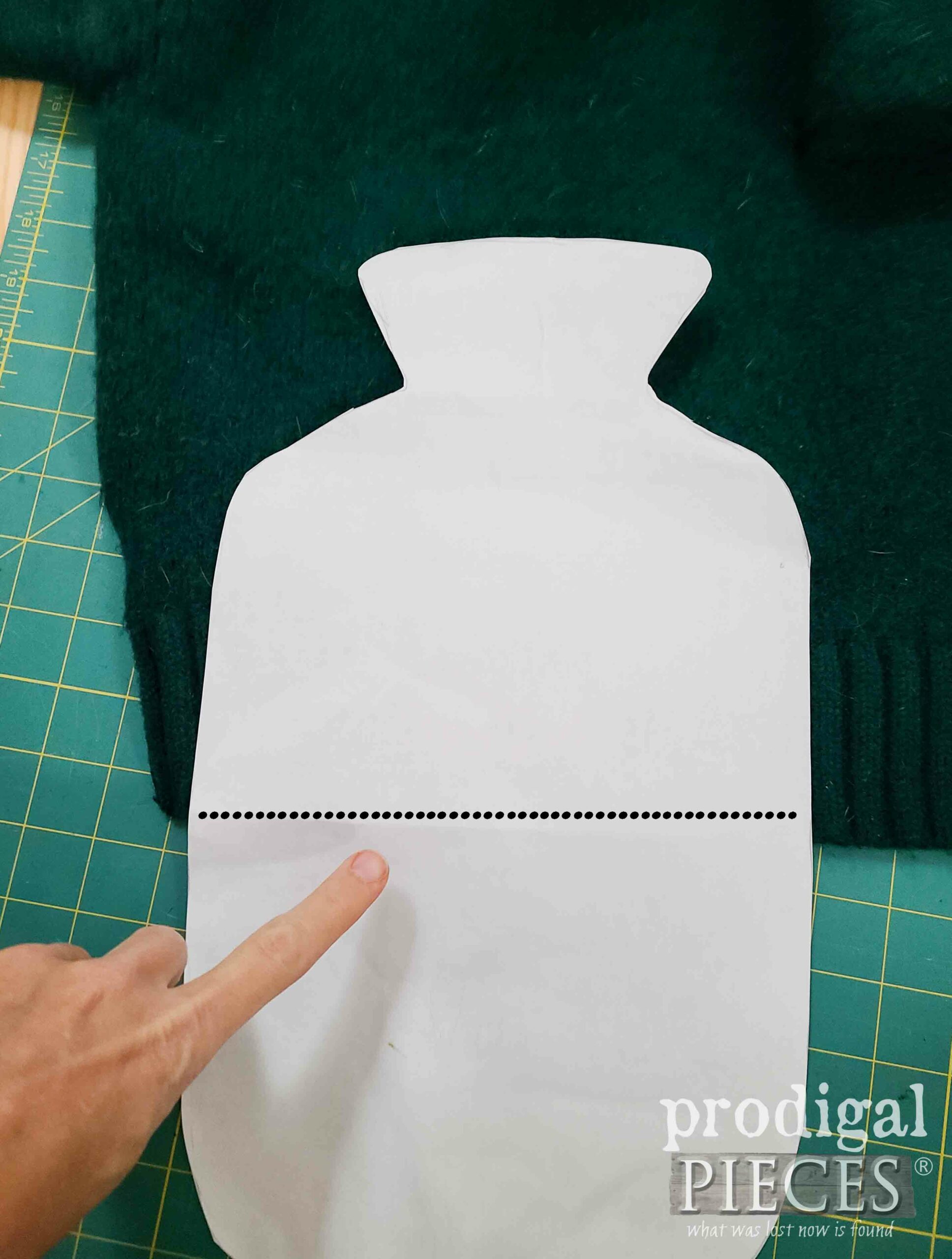 Cutting DIY Hot Water Bottle Cover from Wool Sweater | prodigalpieces.com #prodigalpieces