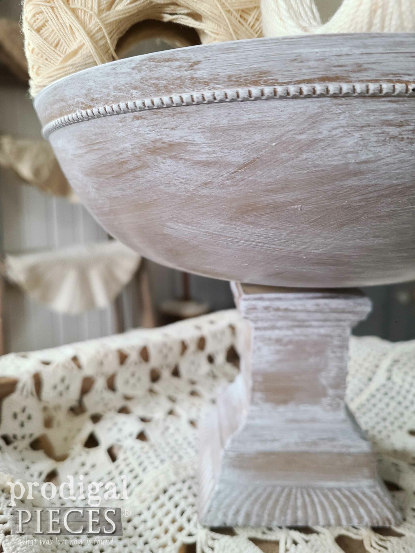 Decorated Farmhouse Compote Bowl for Thrifty Update by Larissa of Prodigal Pieces | prodigalpieces.com #prodigalpieces #farmhouse #homedecor