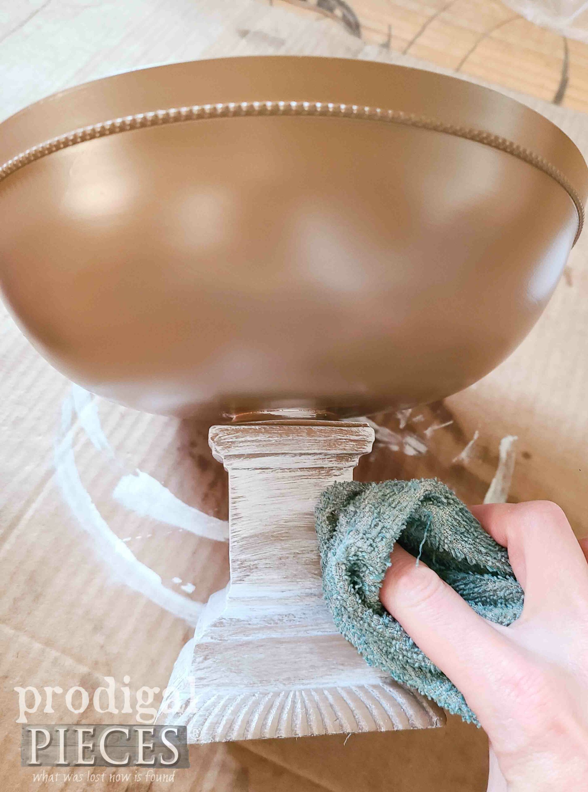 Distressing Thrifty Update Compote Bowl for Farmhouse Style | prodigalpieces.com #prodigalpieces
