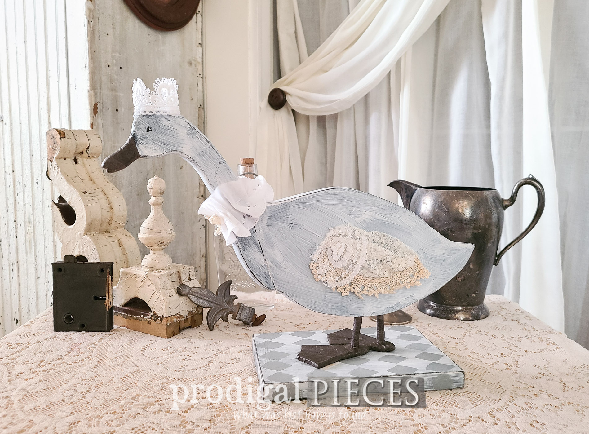 Featured Shabby Chic Goose from Thrifted Planter by Larissa of Prodigal Pieces | prodigalpieces.com #prodigalpieces