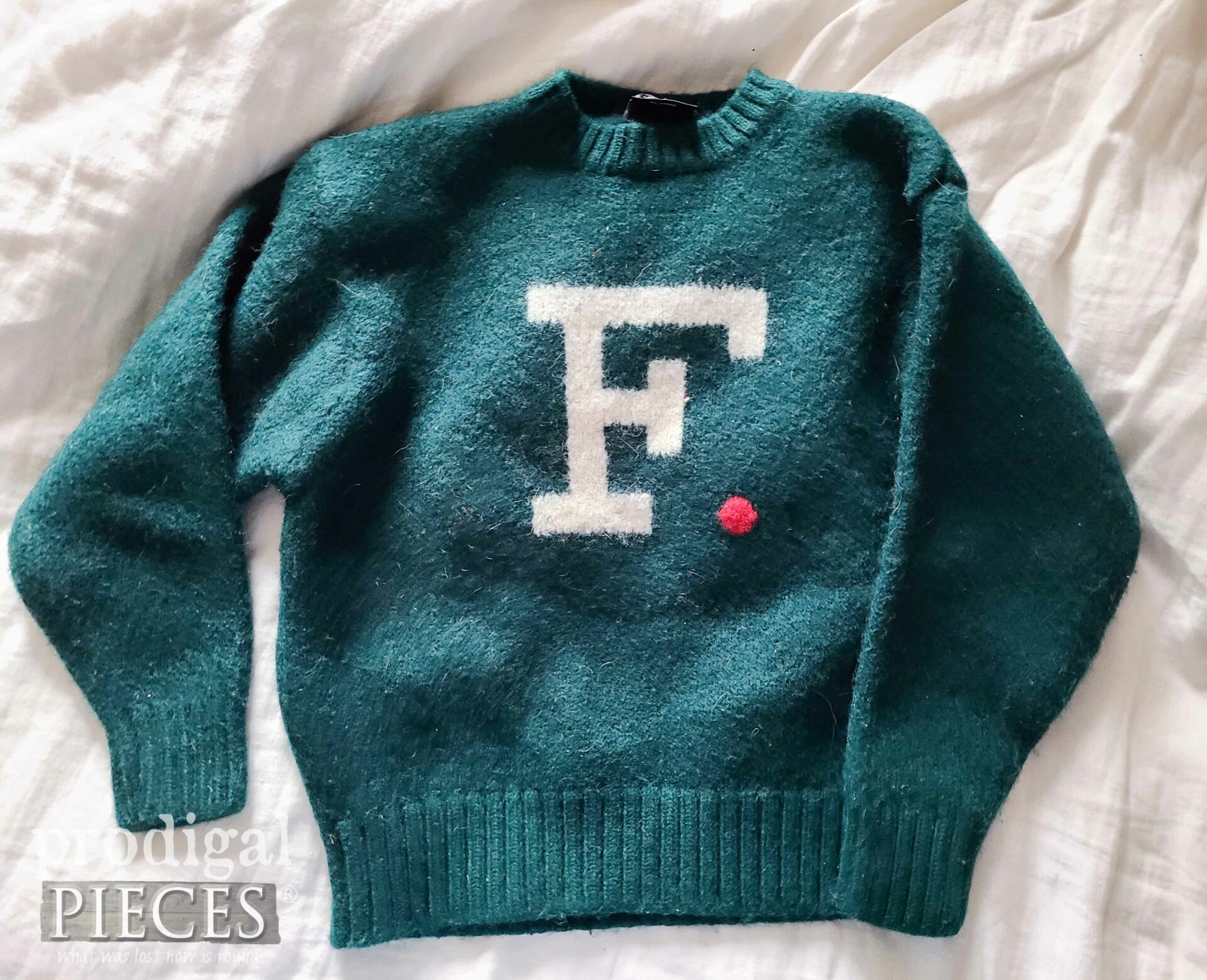 Felted Wool Sweater Before DIY Hot Water Bottle Cover | prodigalpieces.com #prodigalpieces