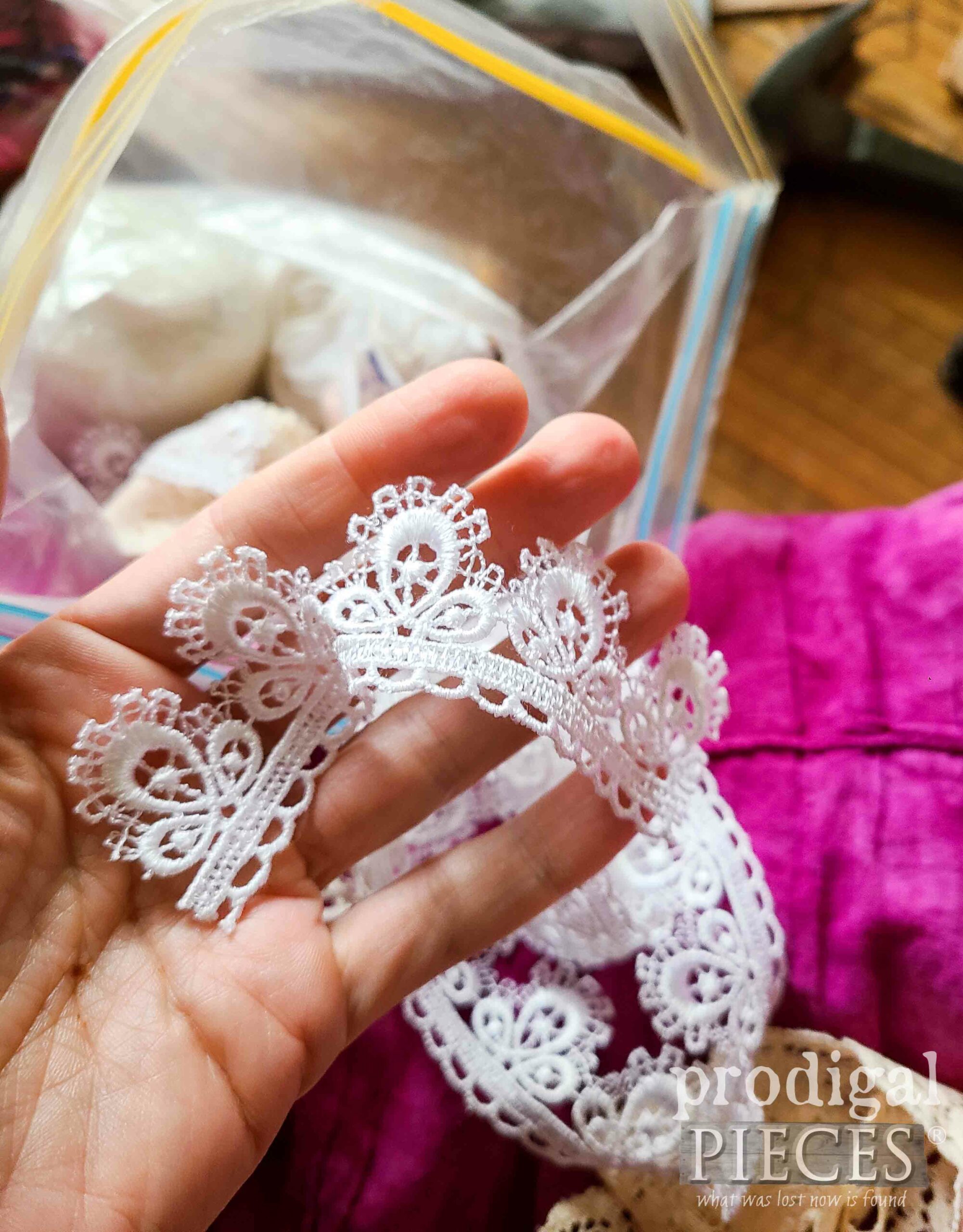 Vintage Lace Trimmings to Create Shabby Chic Goose | prodigalpieces.com #prodigalpieces