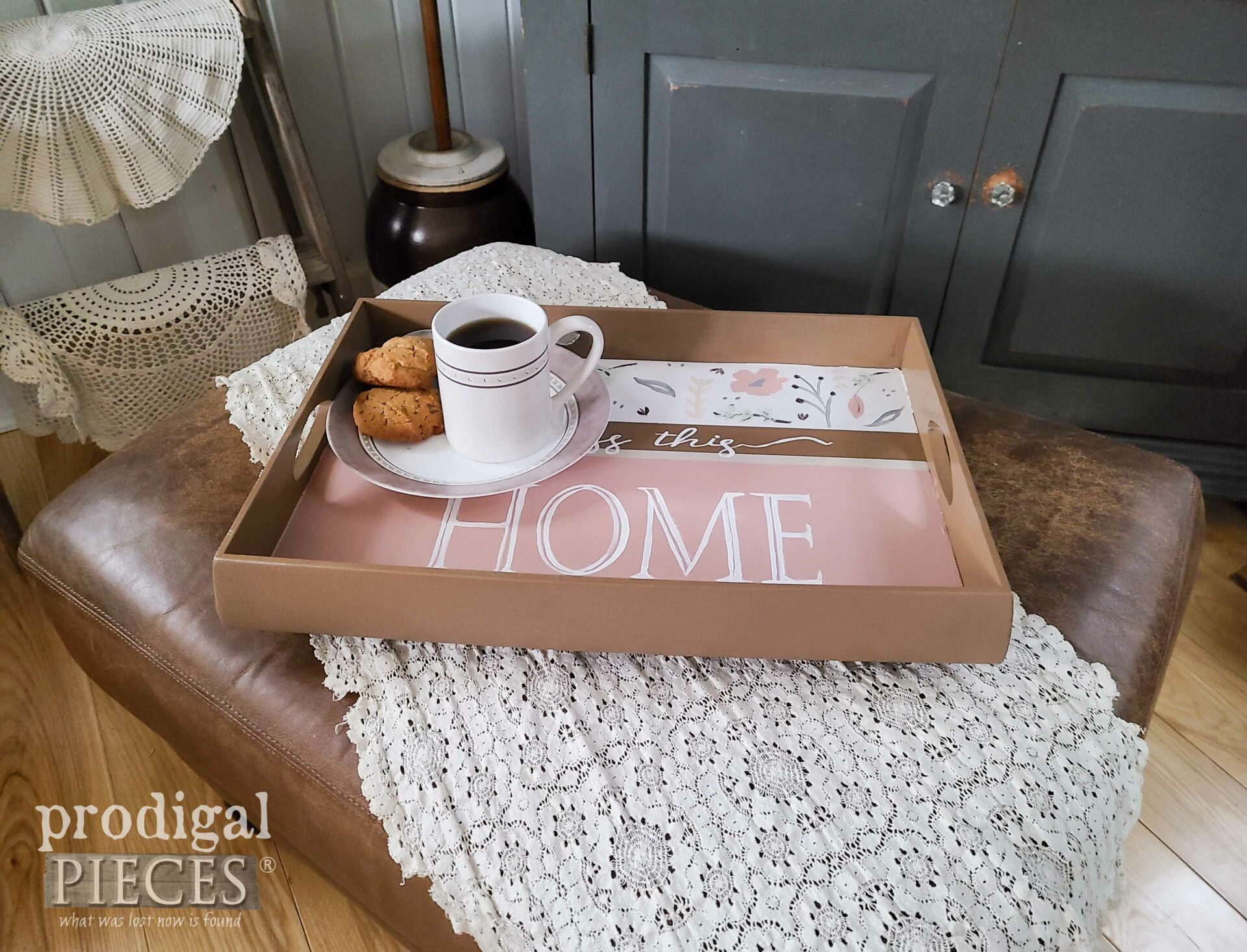 Modern Farmhouse Serving Tray from Thrift Store Find by Larissa of Prodigal Pieces | prodigalpieces.com #prodigalpieces #farmhouse #diy #thrifted