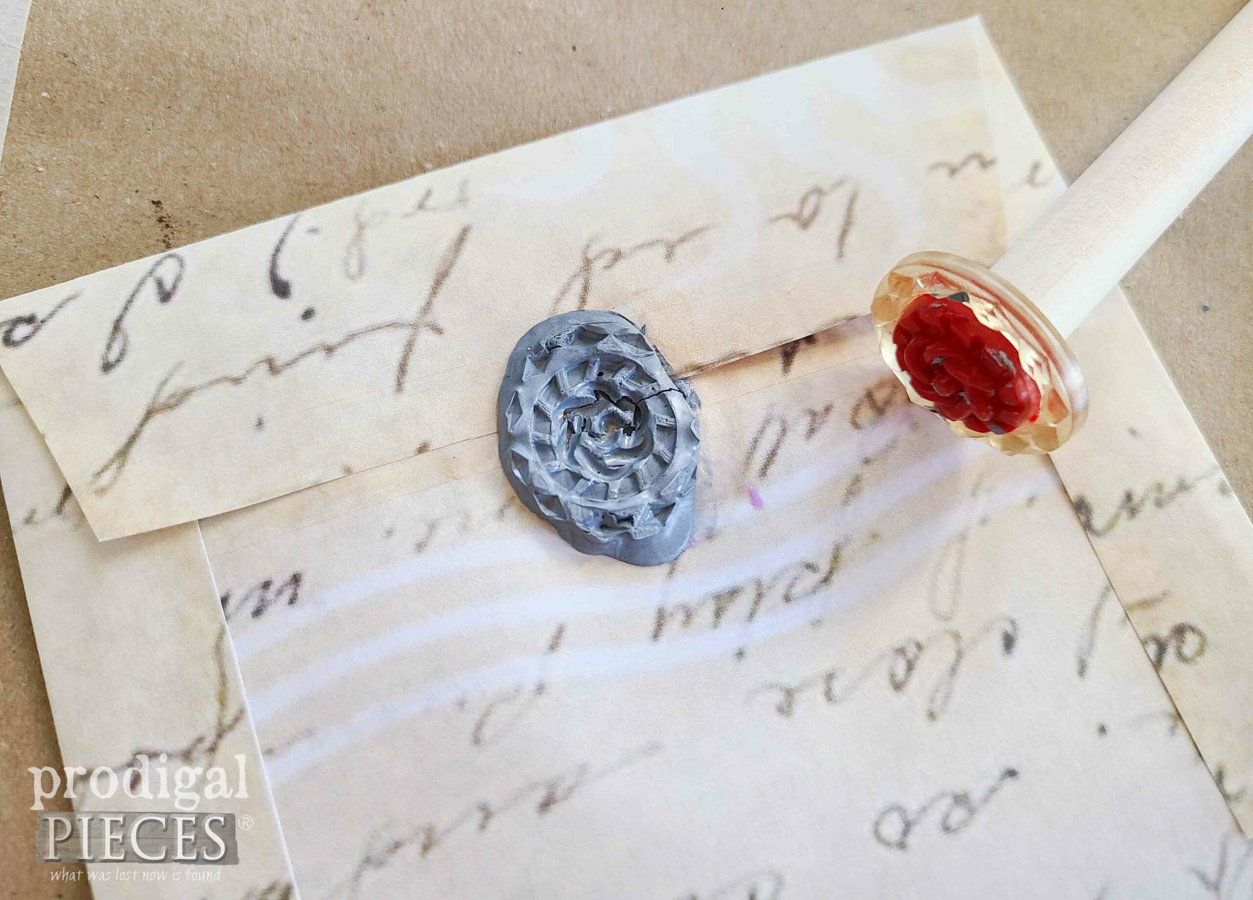 Sealed Envelope with DIY Wax Seal Stamp by Larissa of Prodigal Pieces | prodigalpieces.com #prodigalpieces
