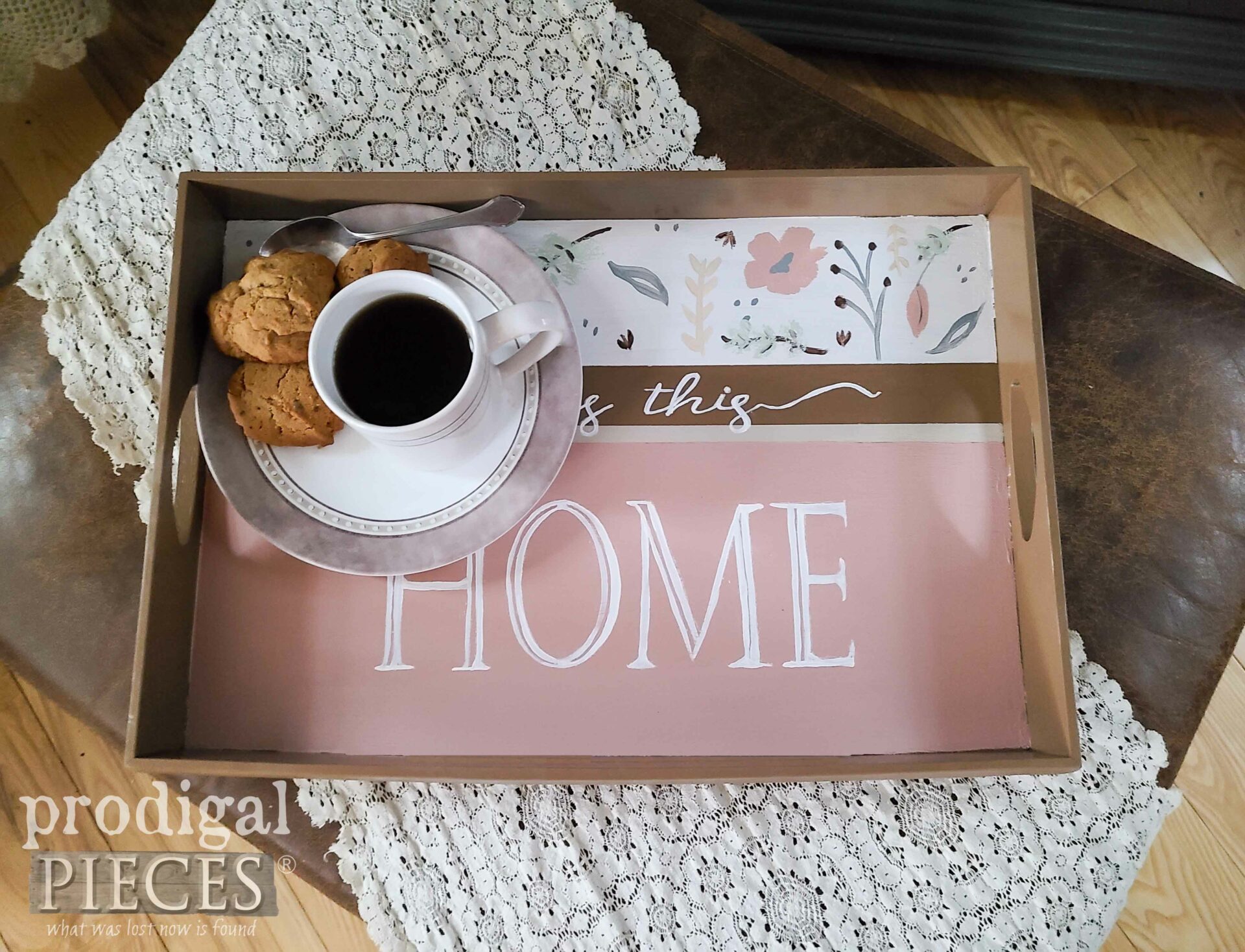 Top View of Farmhouse Thrift Store Tray by Larissa of Prodigal Pieces | prodigalpieces.com #prodigalpieces #handmade 