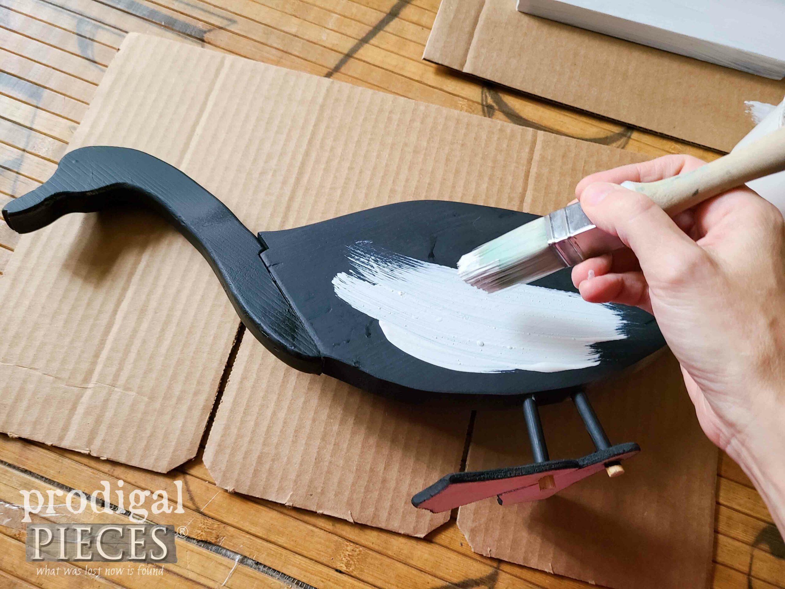 Whitewashing Shabby Chic Goose DIY | prodigalpieces.com #prodigalpieces